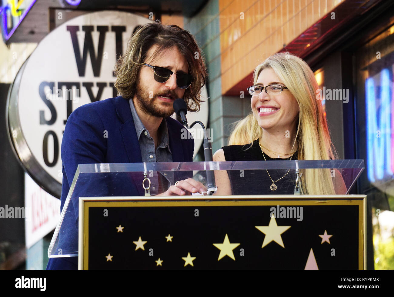Los Angeles, USA. 14Th Mar, 2019. Alvin et les Chipmunks Hollywood Star 018 Janice Karman, Ross Bagdasarian, Michael Bagdasarian et Vanessa Bagdasarian célébrer Alvin & les chipmunks' 60e anniversaire avec une étoile sur le Hollywood Walk of Fame Le 14 mars 2019 à Hollywood, Californie Crédit : Tsuni/USA/Alamy Live News Banque D'Images