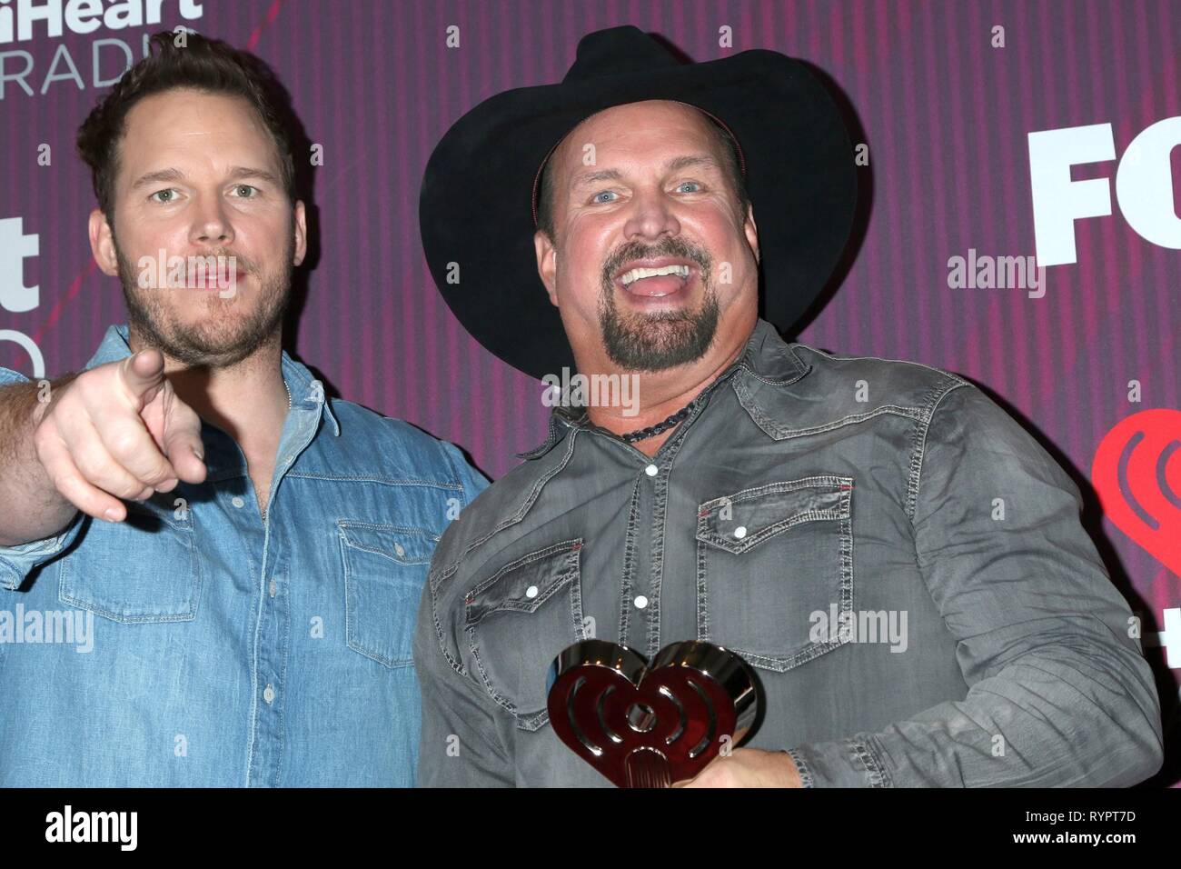 Los Angeles, CA, USA. 14Th Mar, 2019. Chris Pratt, Garth Brooks, dans la salle de presse pour 2019 iHeartRadio Music Awards - Salle de presse, Microsoft Theatre, Los Angeles, CA 14 mars 2019. Credit : Priscilla Grant/Everett Collection/Alamy Live News Banque D'Images