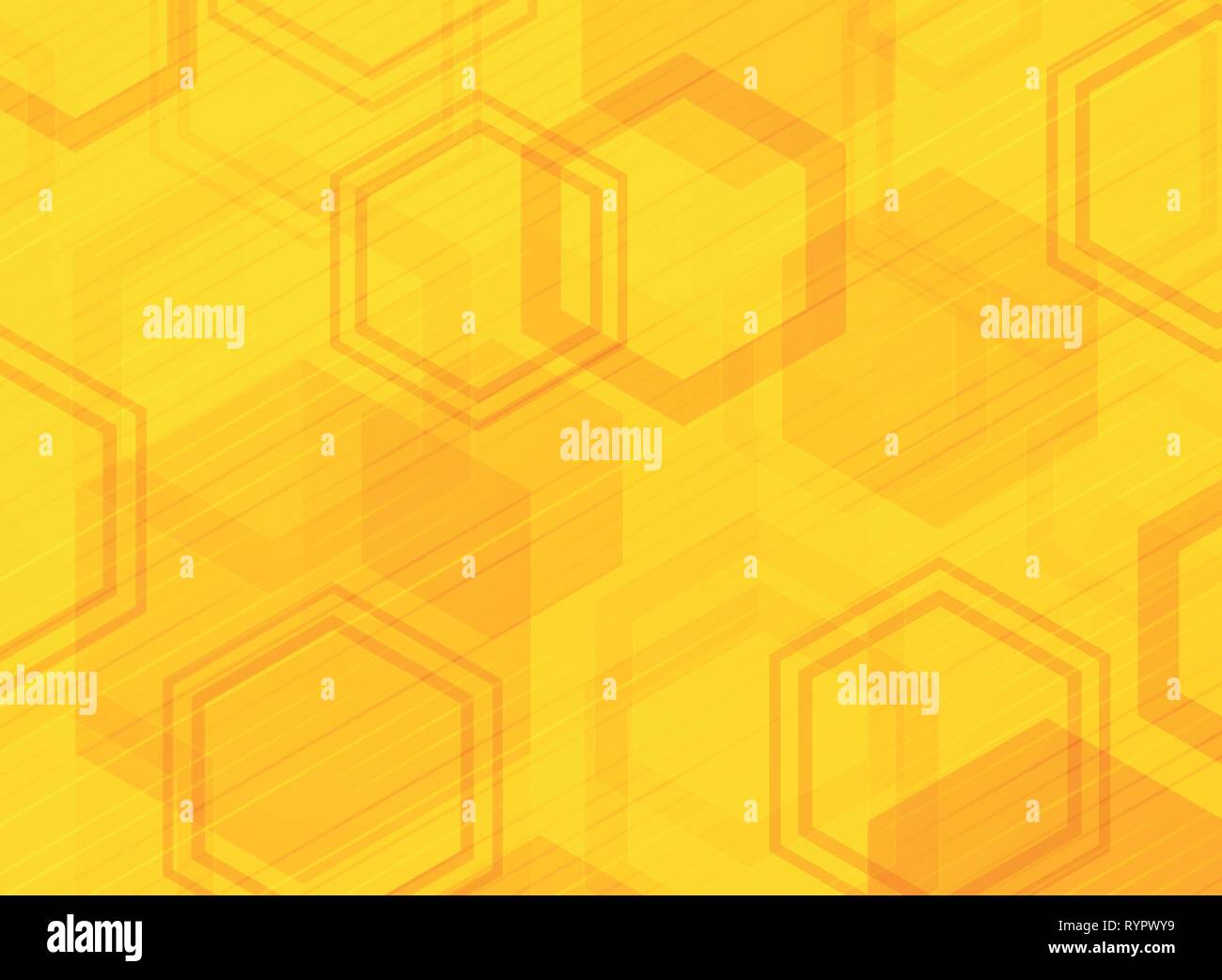 La technologie Résumé motif hexagonal jaune fond design moderne. La décoration en couleur à l'aide de conception de la dimension pour ad, affiche, brochure, copiez l'espace, Illustration de Vecteur