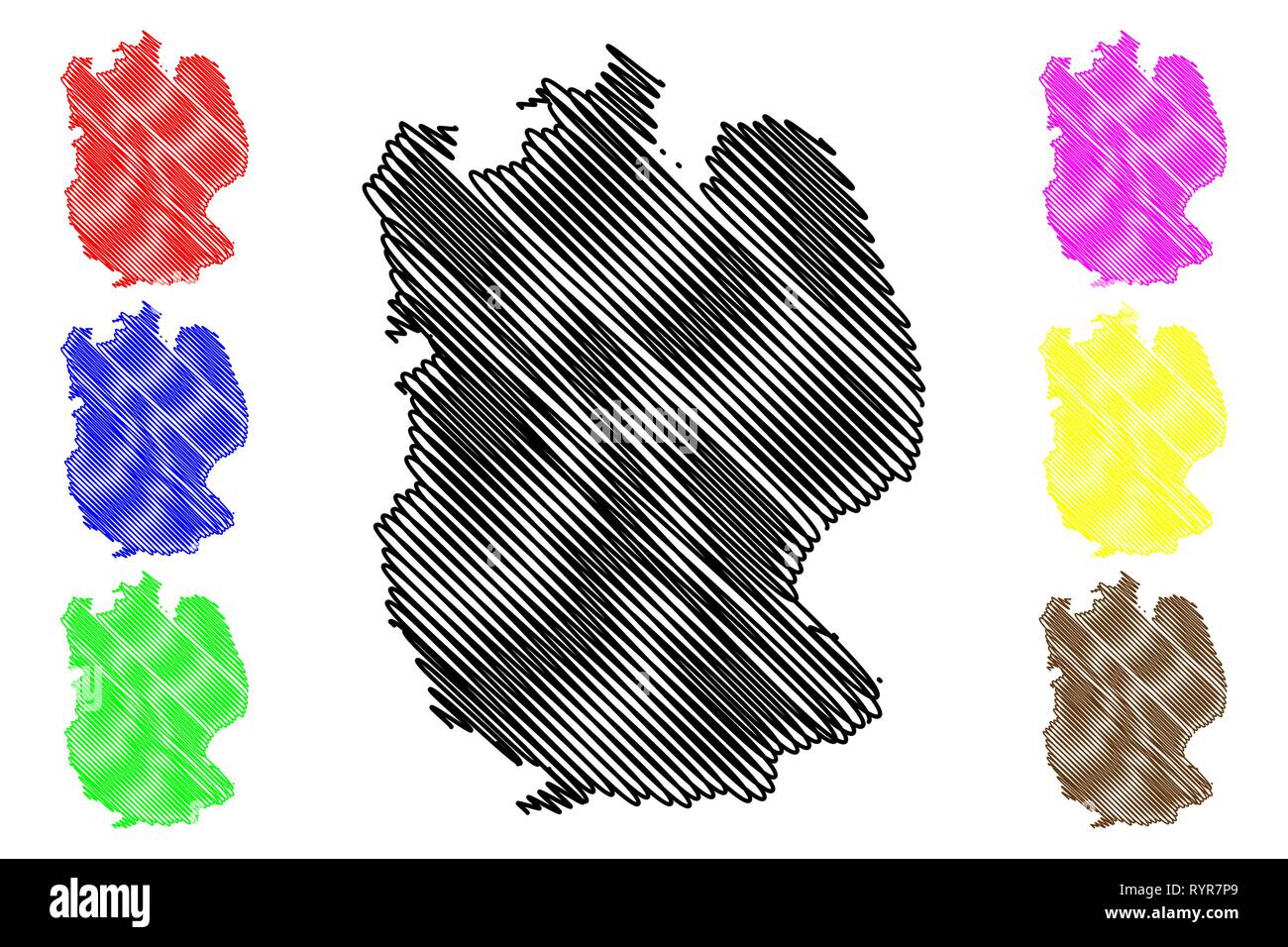 Lincolnshire (Royaume-Uni, Angleterre, non-metropolitan county, shire county) map vector illustration gribouillage, croquis Lincs. site Illustration de Vecteur