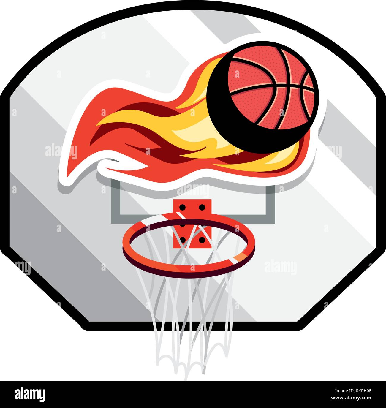 illustration vectorielle de l'écusson de basket-ball sport flamboyant Image  Vectorielle Stock - Alamy