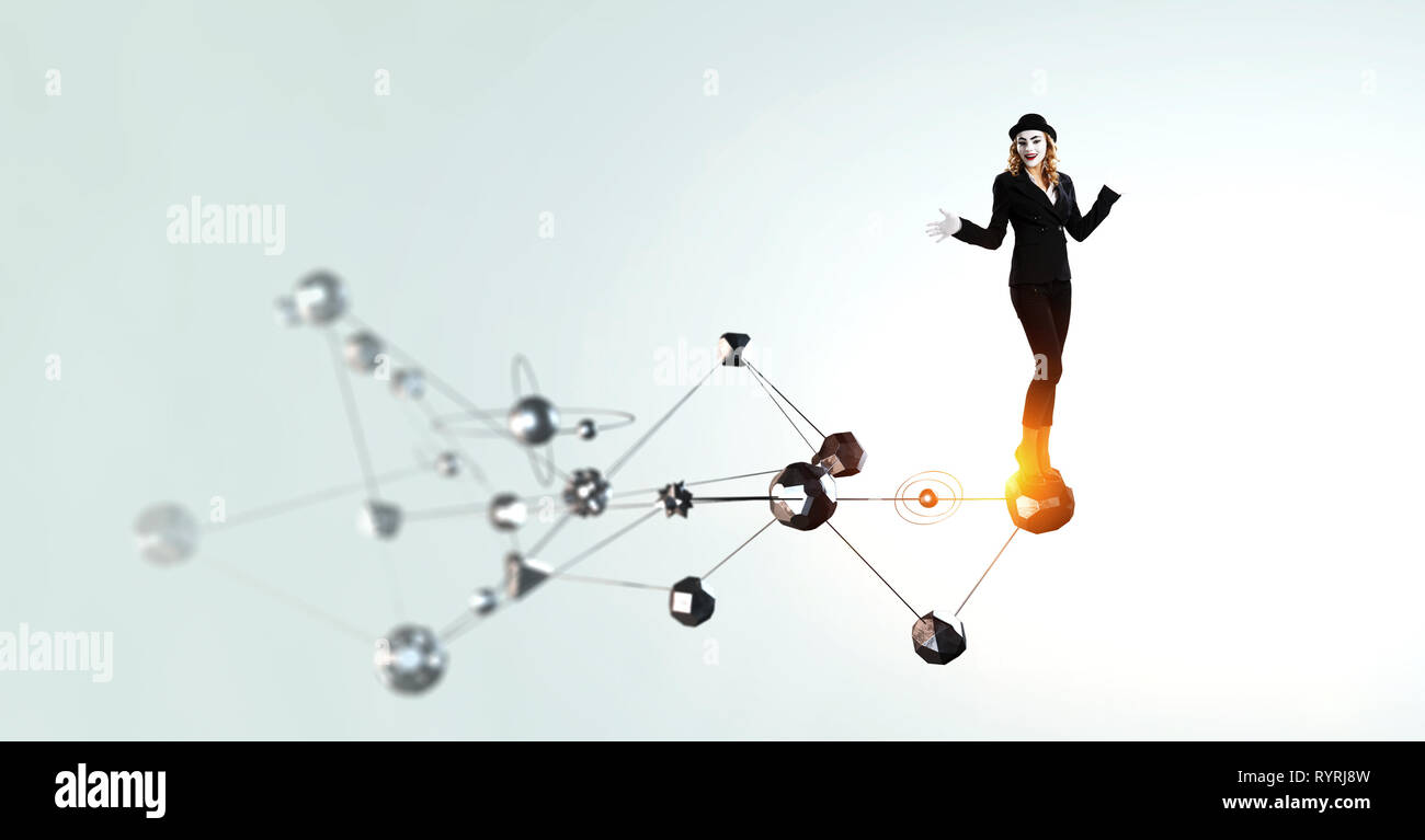 Jeune femme mime Banque D'Images