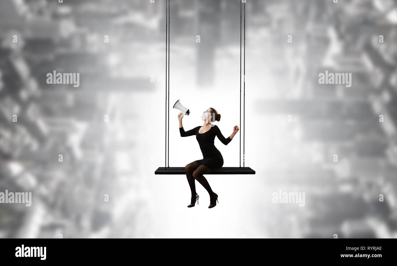 Jeune femme mime. Technique mixte Banque D'Images