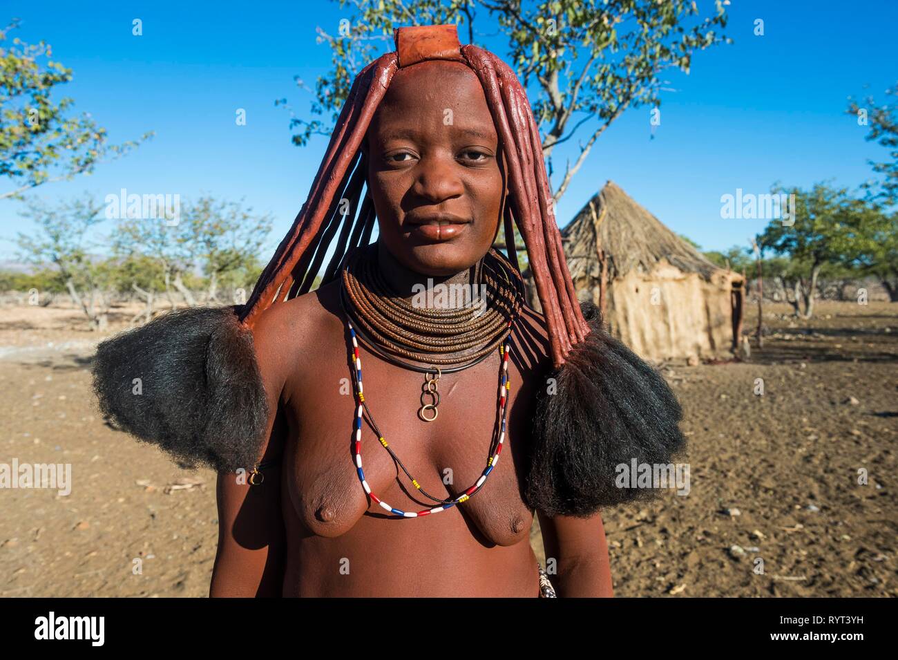 Femme Himba, Sesriem, Kaokoland, Namibie Banque D'Images