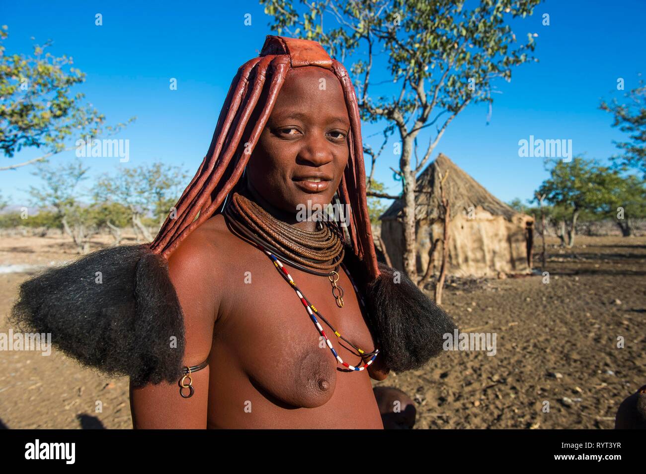 Femme Himba, Sesriem, Kaokoland, Namibie Banque D'Images