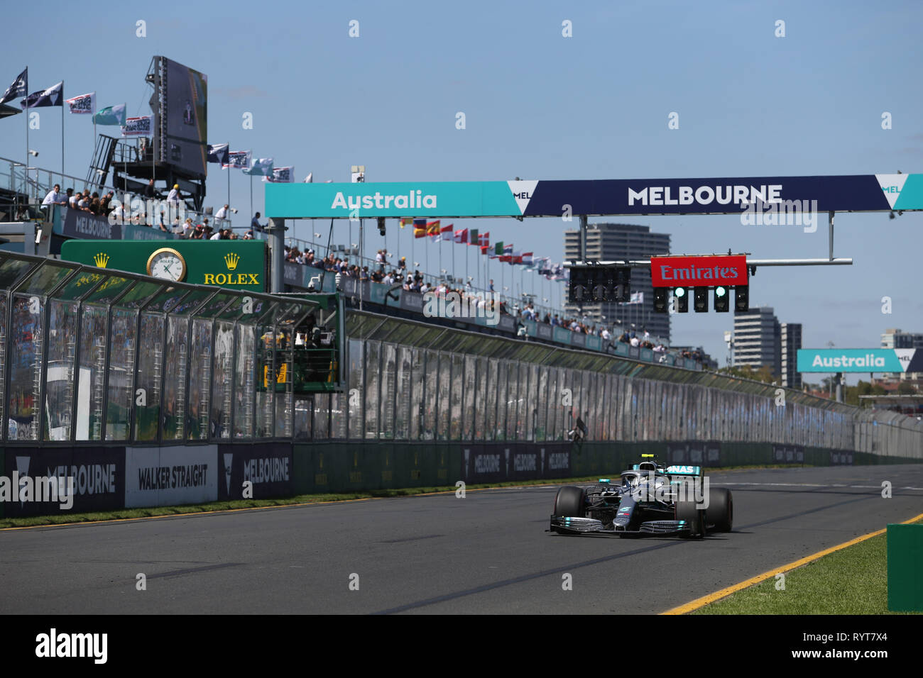 Melbourne, Australie Le Sport Grand Prix de Formule 1 l'Australie 2019 Dans le pic : Essais libres 1, Valtteri Bottas (FIN) Mercedes AMG F1 W10 EQ Power Credit : LaPresse/Alamy Live News Banque D'Images