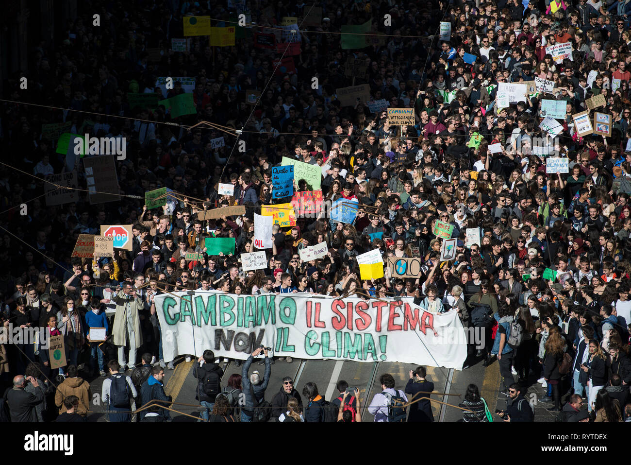 Turin, Piémont, Italie. Mar 15, 2019. Turin, Italy-March 15, 2019 : démonstration pour les crédit : Stefano Guidi/ZUMA/Alamy Fil Live News Banque D'Images