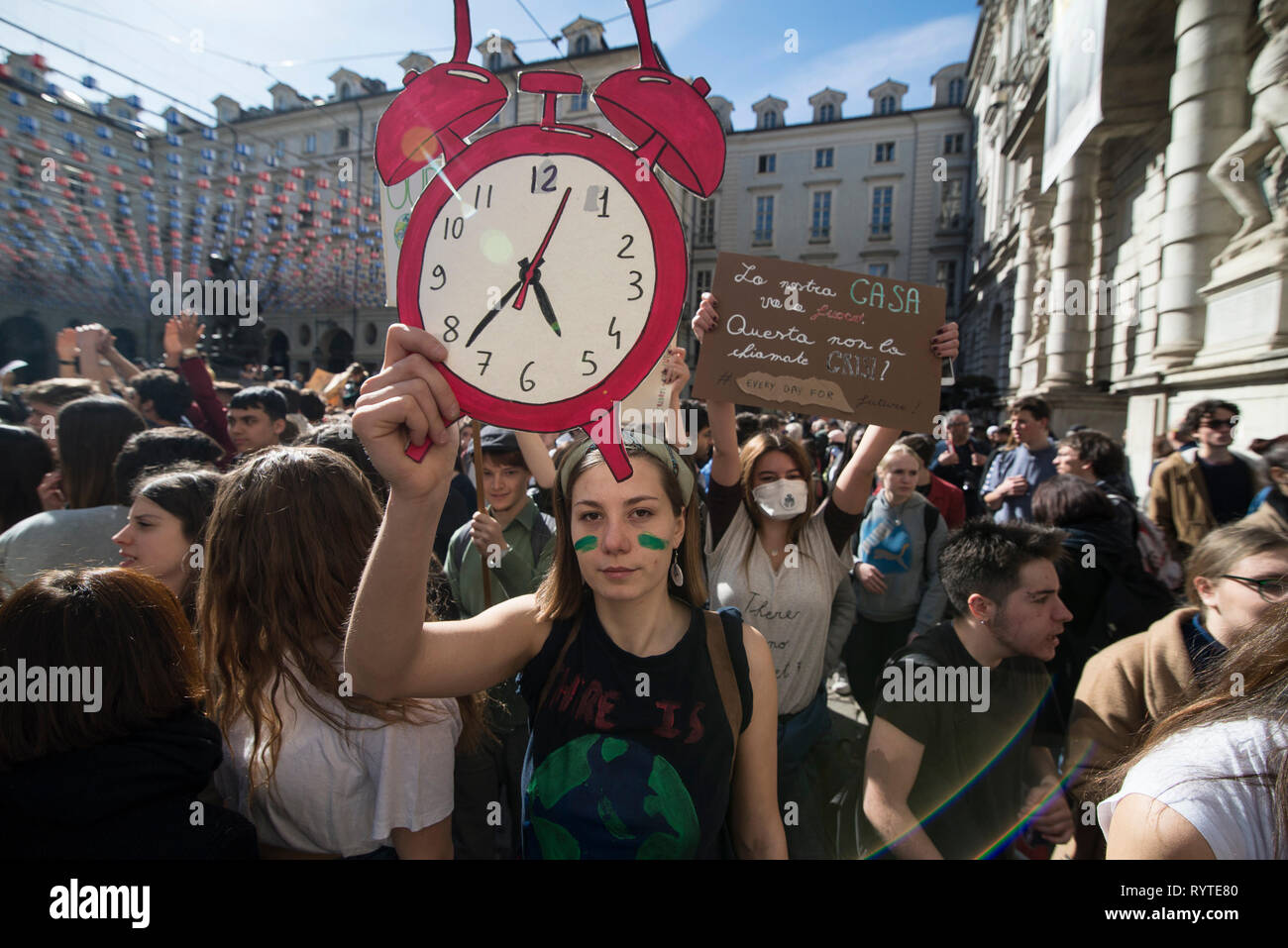 Turin, Piémont, Italie. Mar 15, 2019. Turin, Italy-March 15, 2019 : démonstration pour les crédit : Stefano Guidi/ZUMA/Alamy Fil Live News Banque D'Images