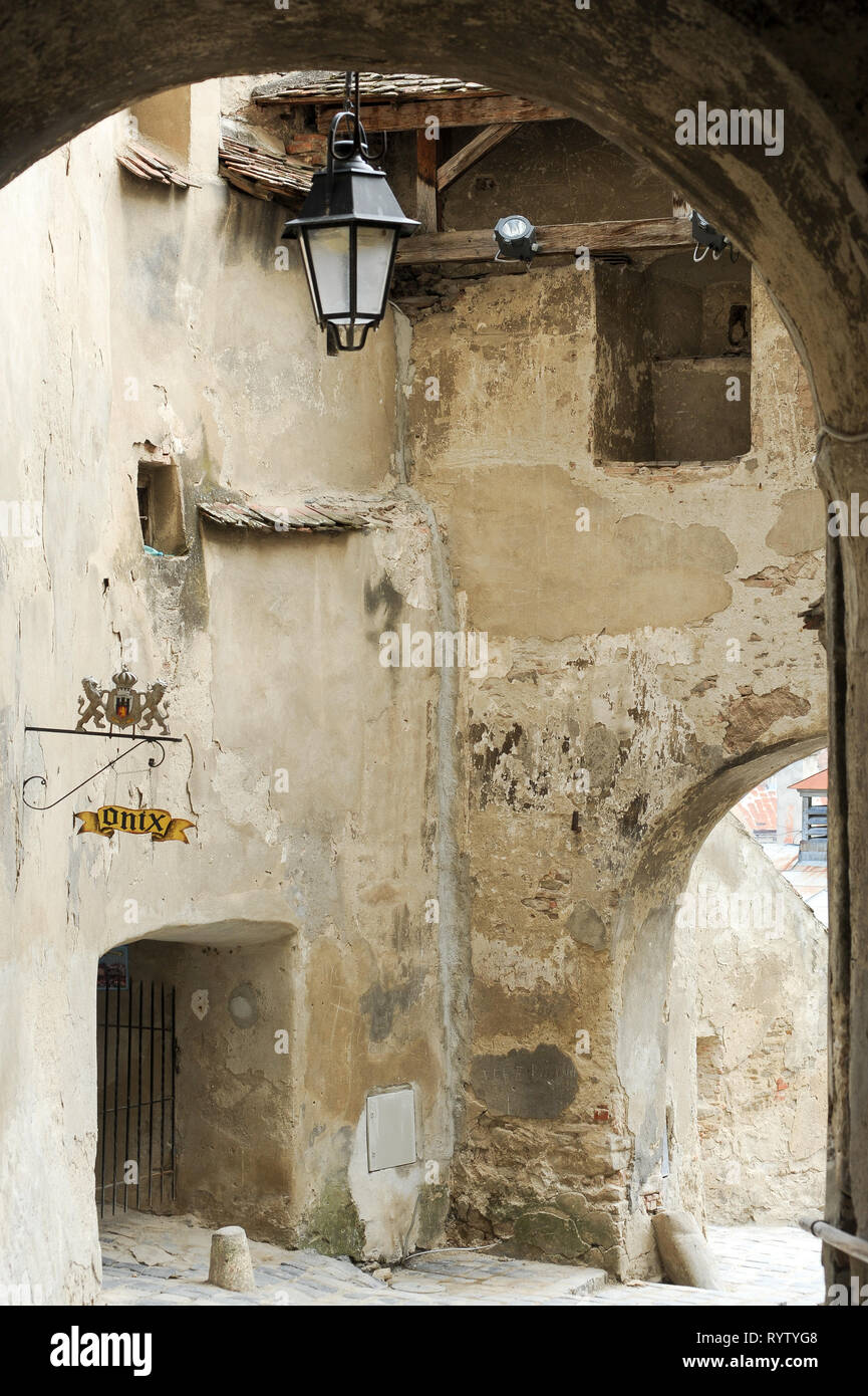 Turnul cu ceas gothique Sighisoara (Tour de l'horloge) construite en XIV siècle dans la région de Cetatea Sighisoara (centre historique de Sighisoara) construit au xiie siècle Banque D'Images