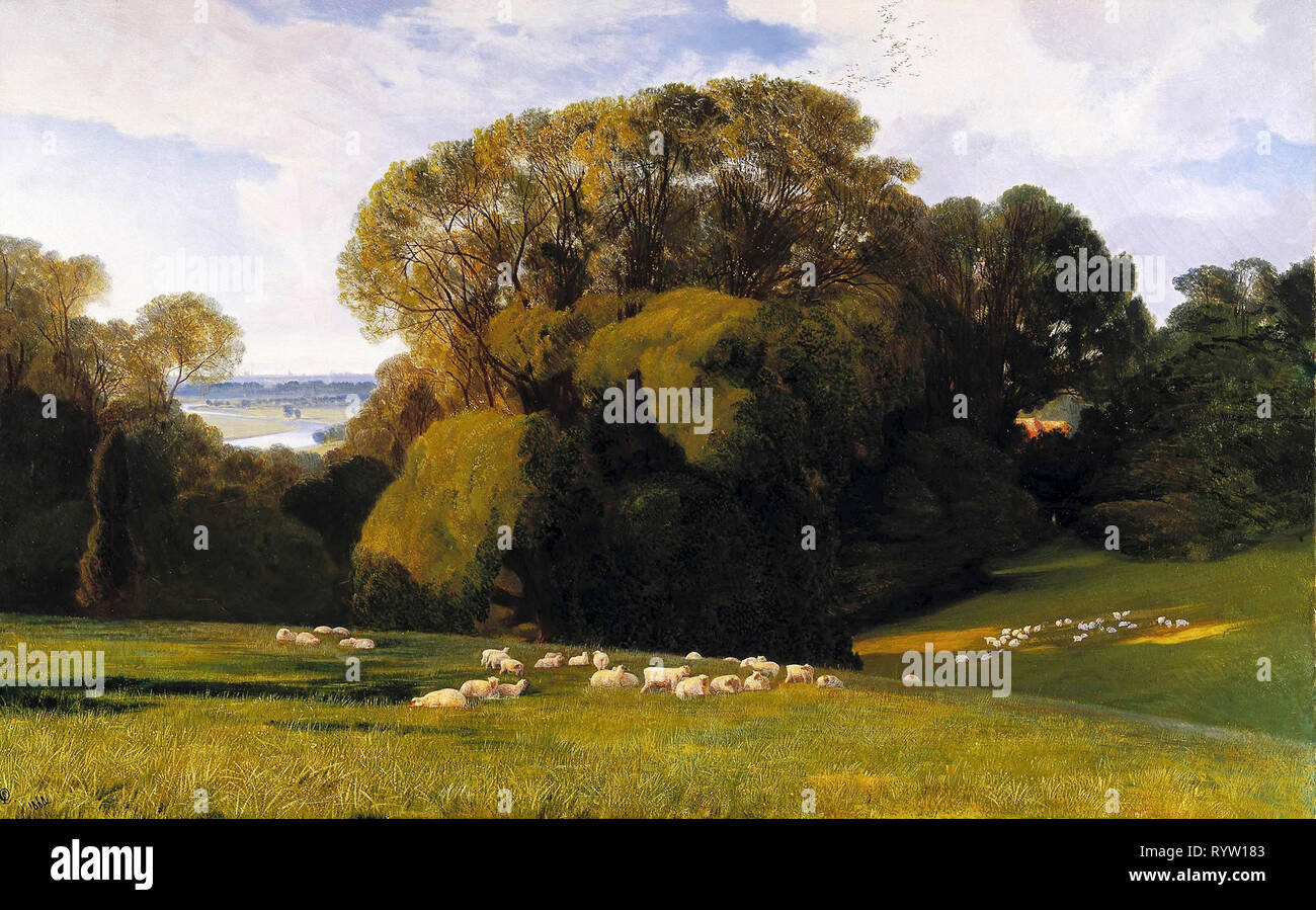 Nuneham, peinture par Edward Lear, 1860 Banque D'Images