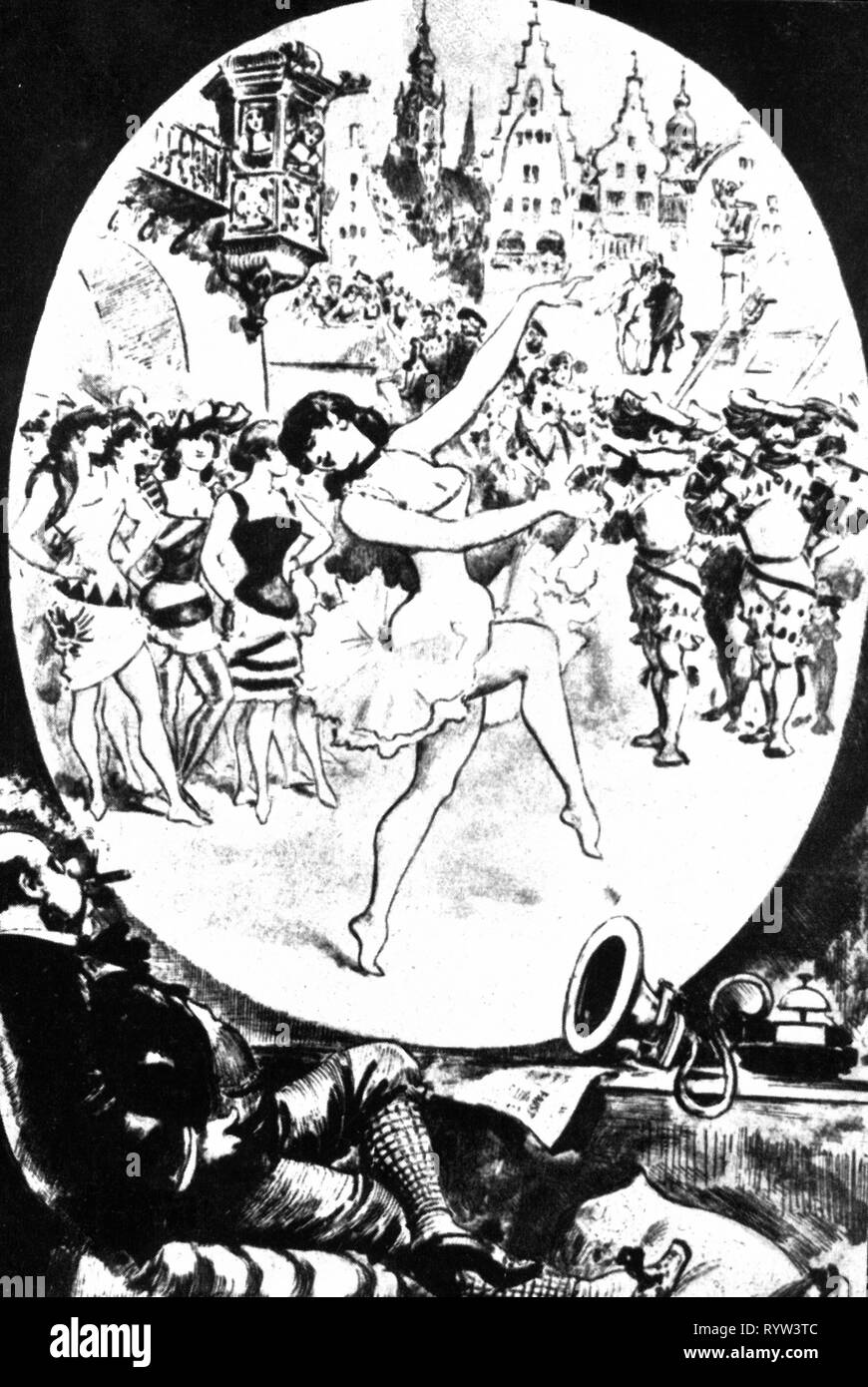 La diffusion, la télévision, la vision de l'avenir, telephonoscope au 20e siècle, après avoir appelé par Albert Robida, France, 1883, Additional-Rights Clearance-Info-Not-Available- Banque D'Images