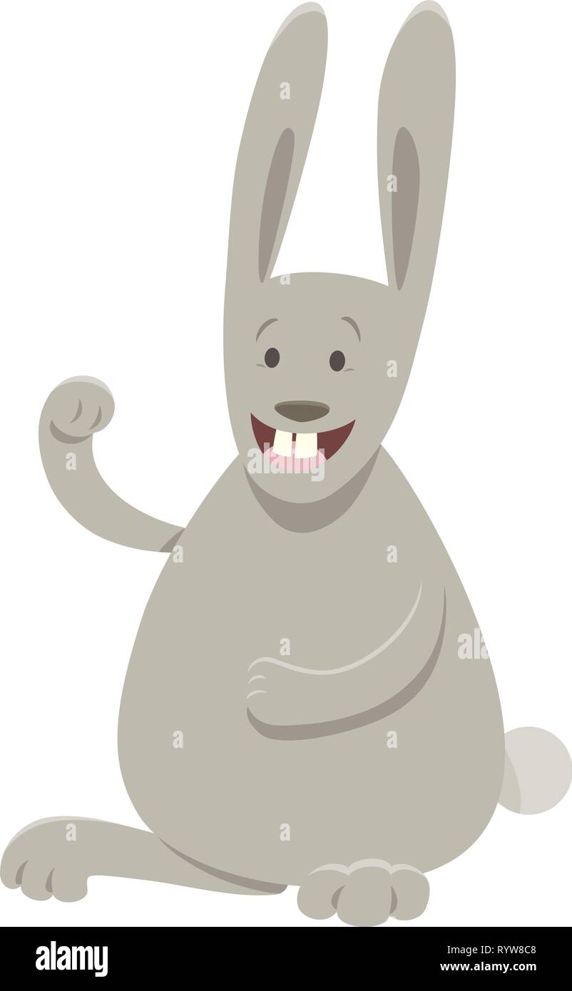 Cartoon Illustration de Funny Bunny Lapin Gris ou personnage animal Illustration de Vecteur