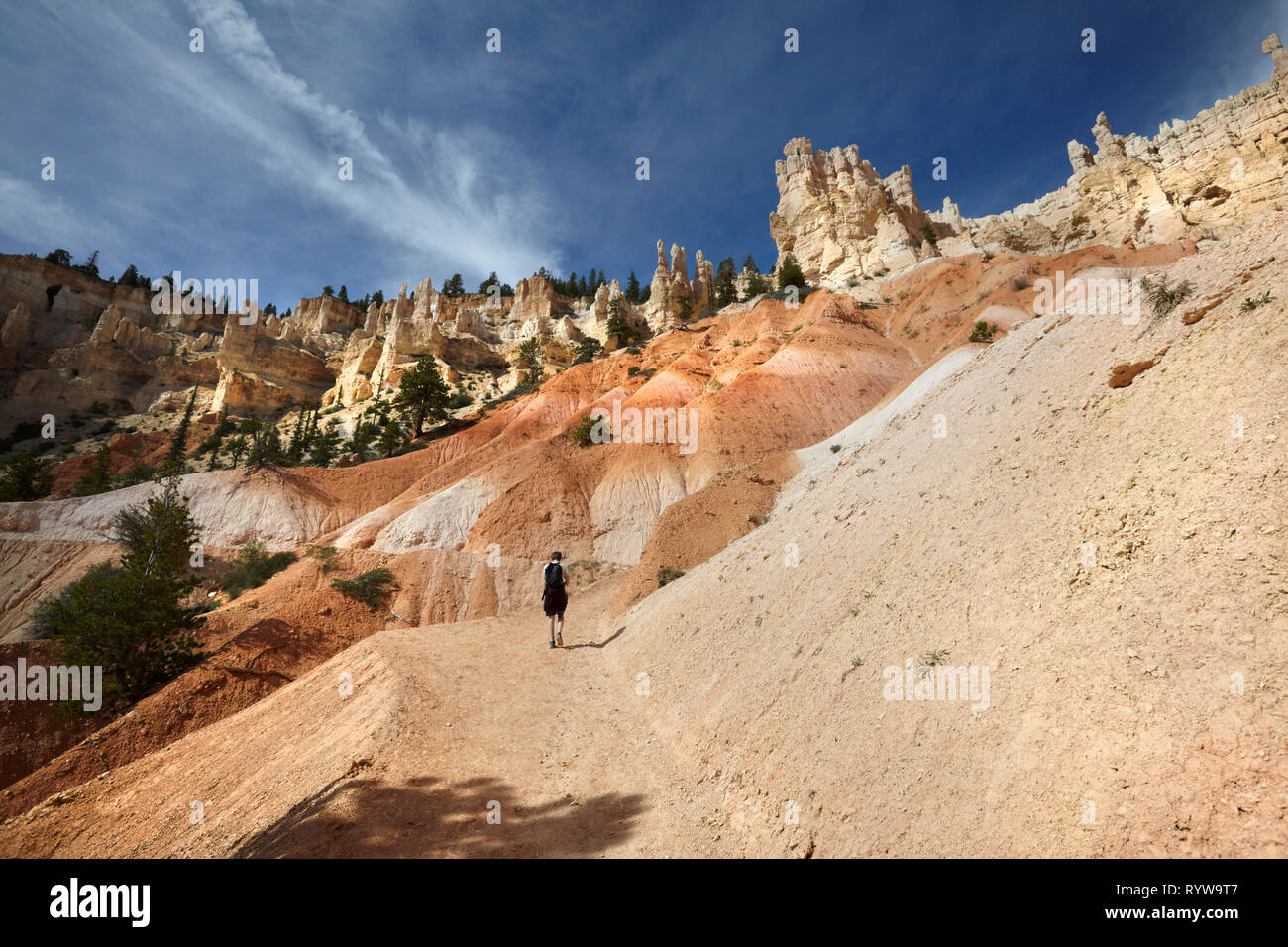 Personne randonnées, Bryce National Park, Utah, USA. Banque D'Images