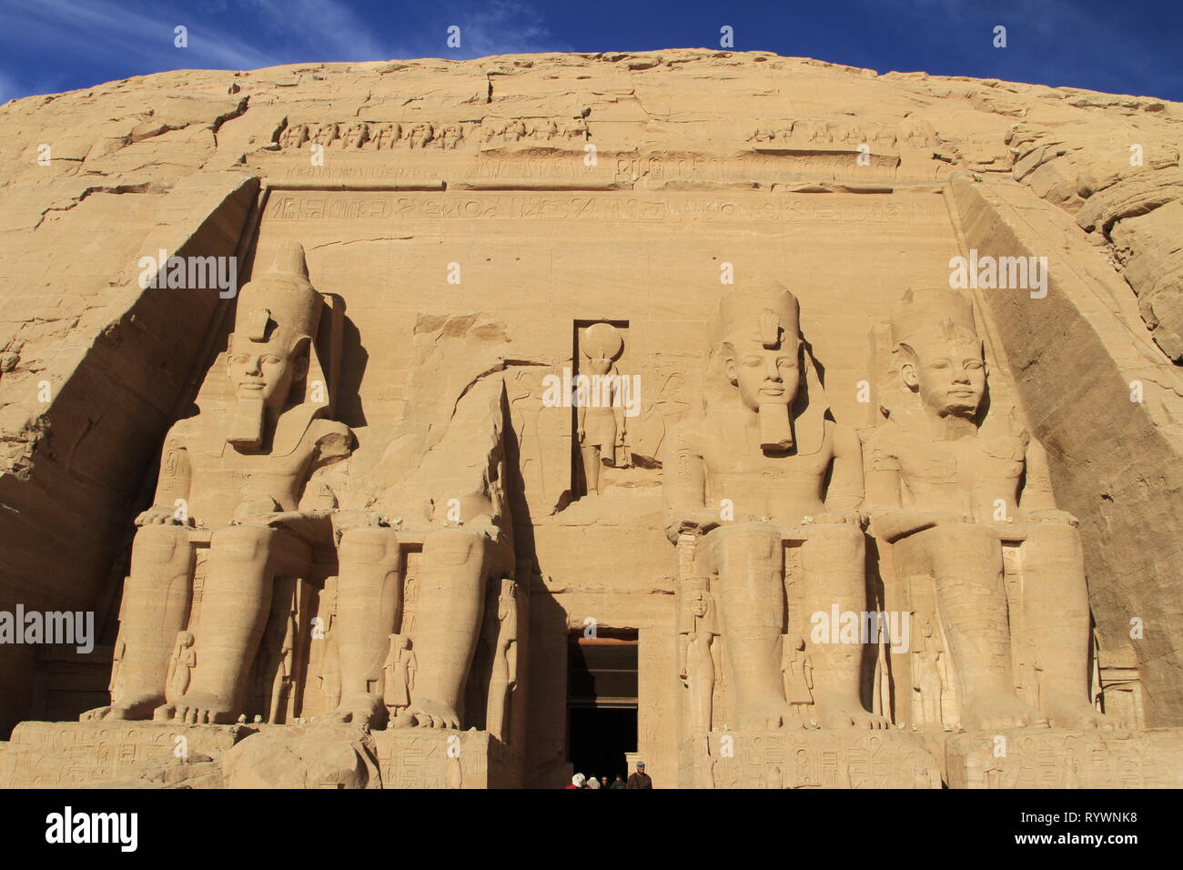 Le Grand Temple de Ramsès II, Abou Simbel, Nubia, Haute Egypte, l'Afrique du Nord, Moyen-Orient Banque D'Images