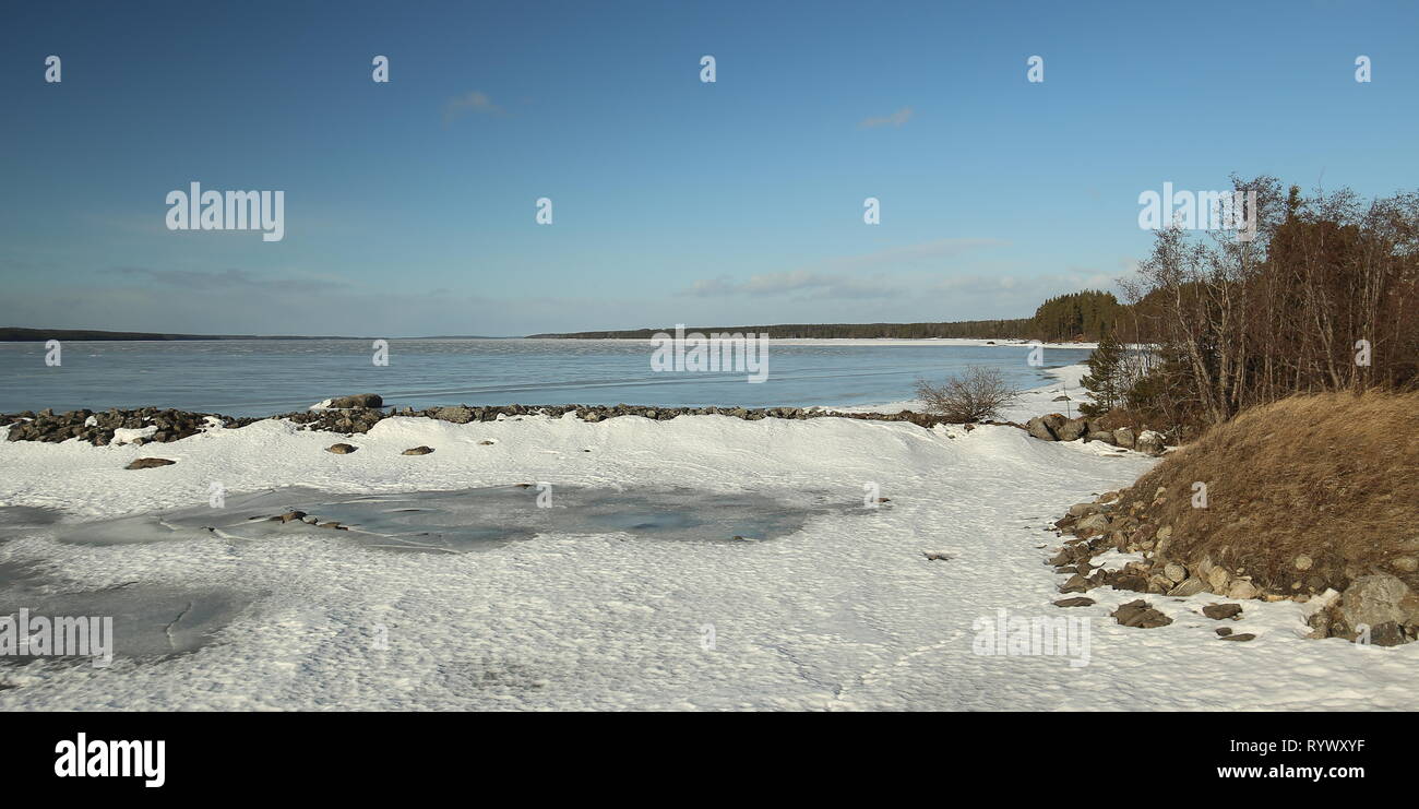 Vue sur le lac Storsjon Jamtland en, en Suède. Banque D'Images