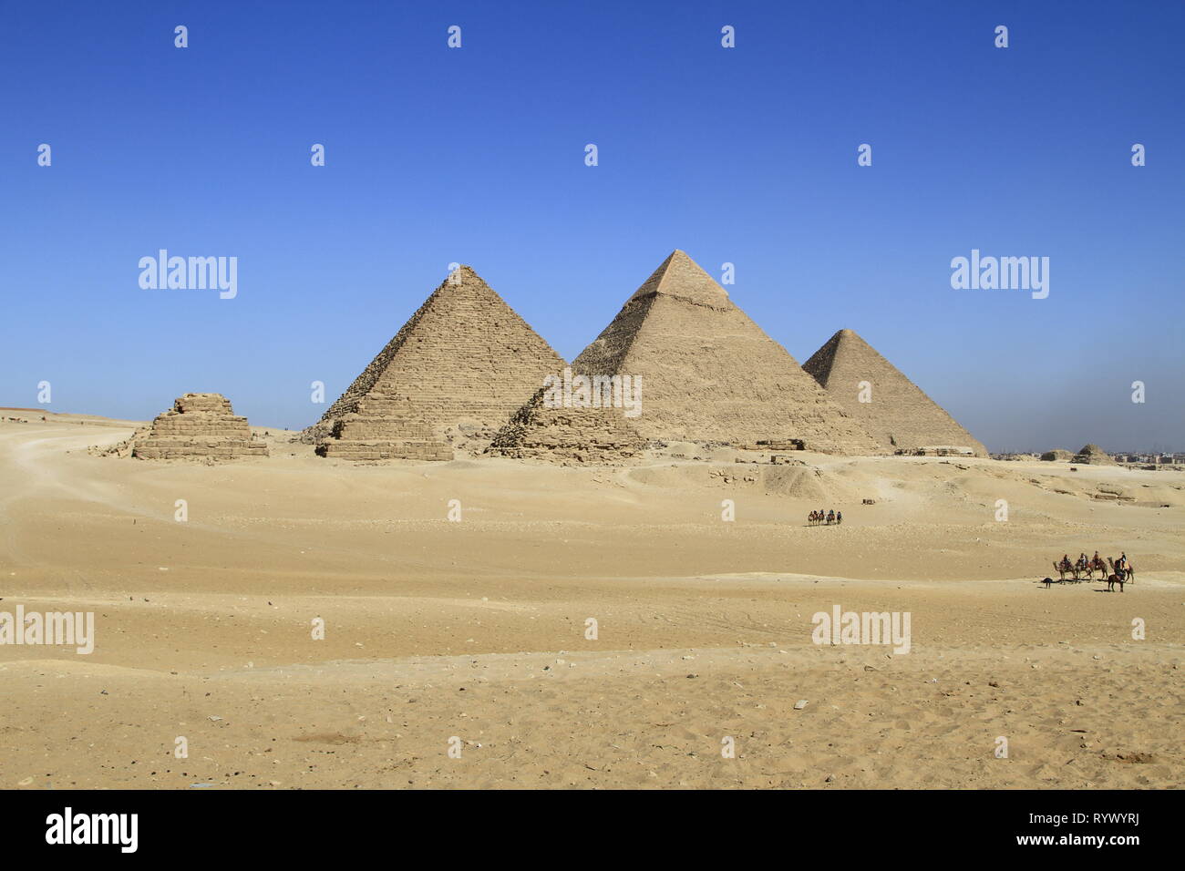Pyramide de Gizeh, Karnak temple complexe, Giza, Le Caire, Egypte Banque D'Images