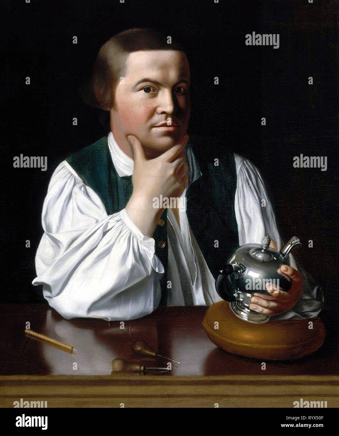 Orfèvre-paul-revere-célèbre-pour-l-ride-à-lexington-et-Concord Banque D'Images