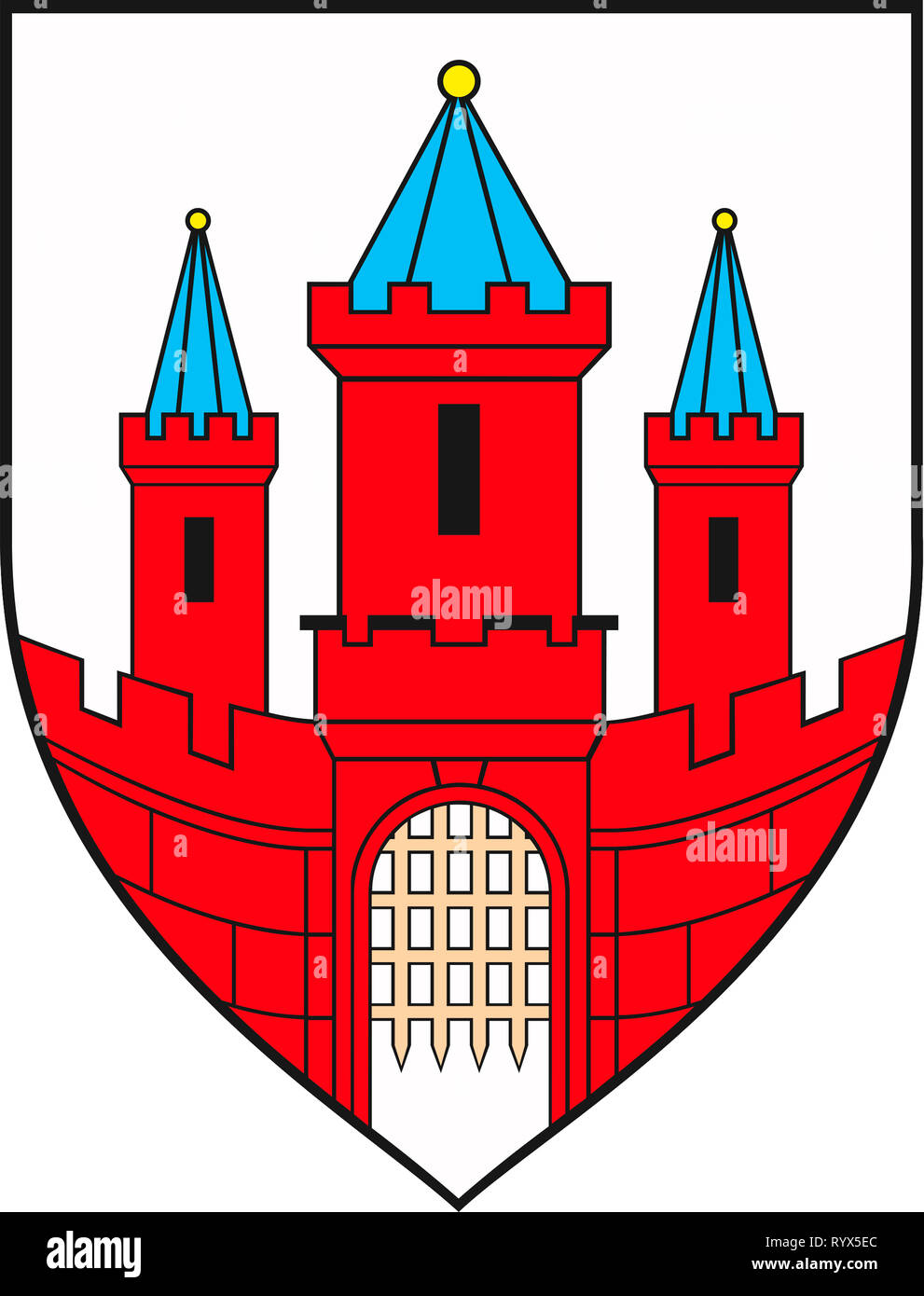 Blason de la ville polonaise de Malbork - Pologne. Banque D'Images