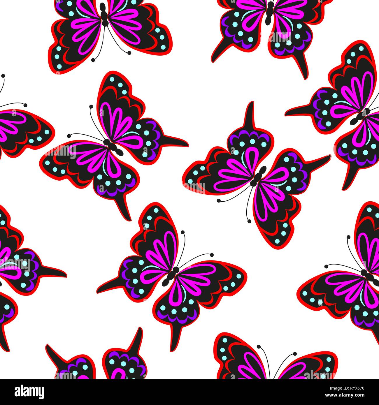 Une structure de beaux papillons volant isolé par l'arrière-plan blanc. Illustration de Vecteur