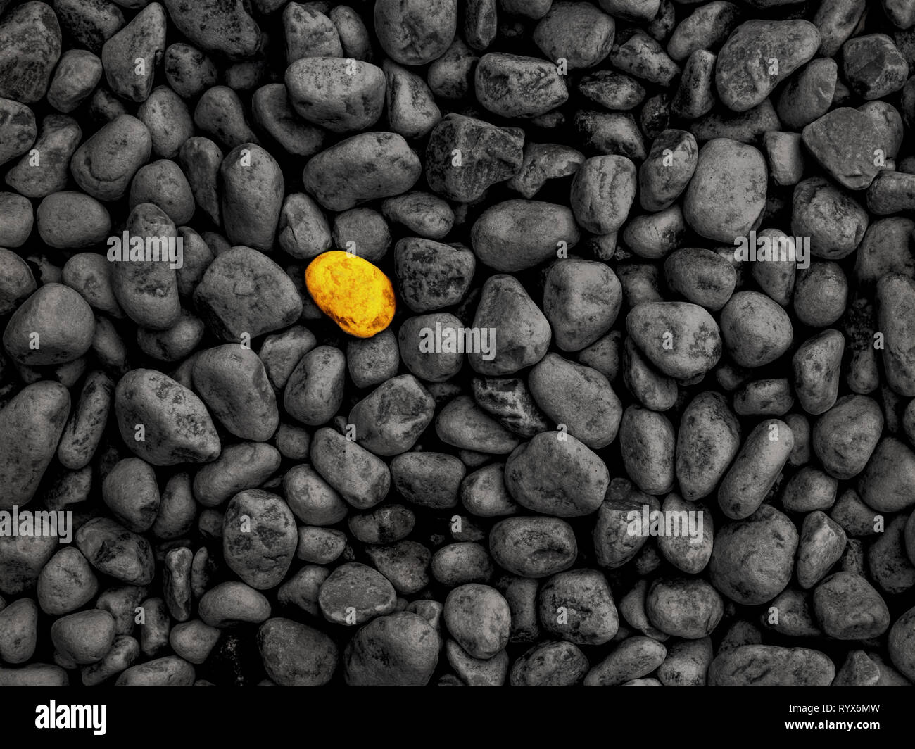 Pierre unique de se démarquer de la foule concept Banque D'Images