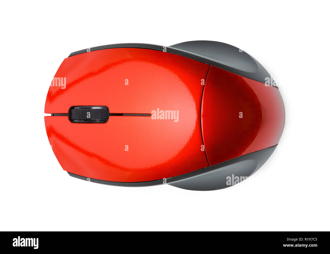Vue de dessus de la souris d'ordinateur isolé sur blanc. Banque D'Images