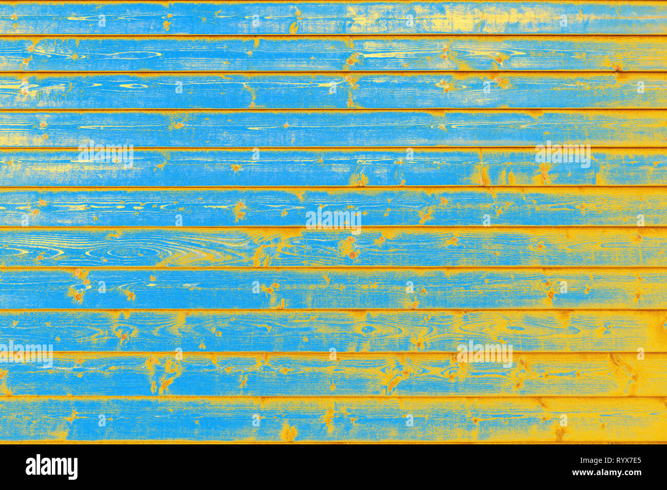 Érodés, bleu orange mur conseil Banque D'Images