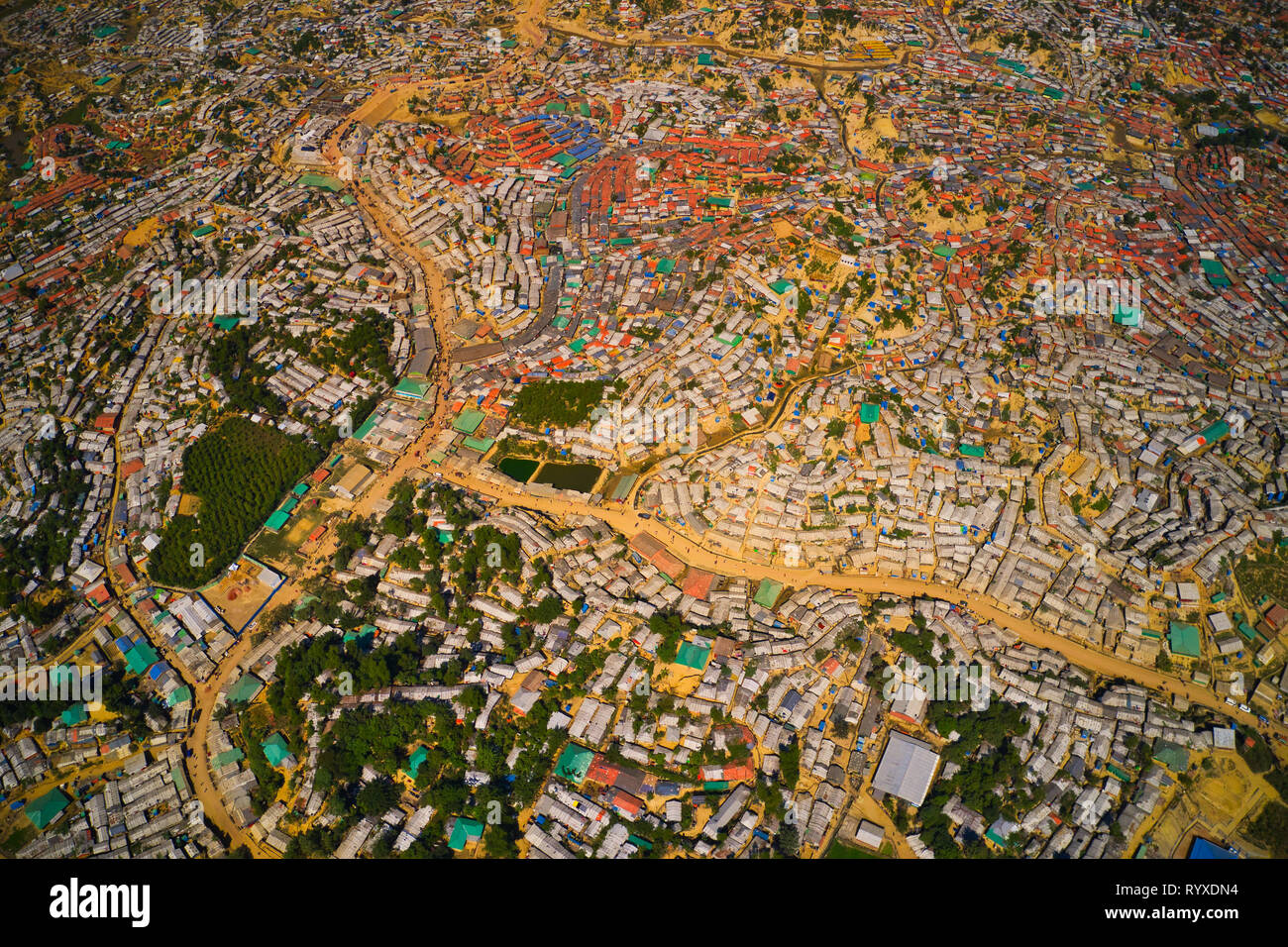 Plus grand camp de réfugiés au camp près de Rohingya de Kutupalong Cox's Bazar (Bangladesh). Banque D'Images
