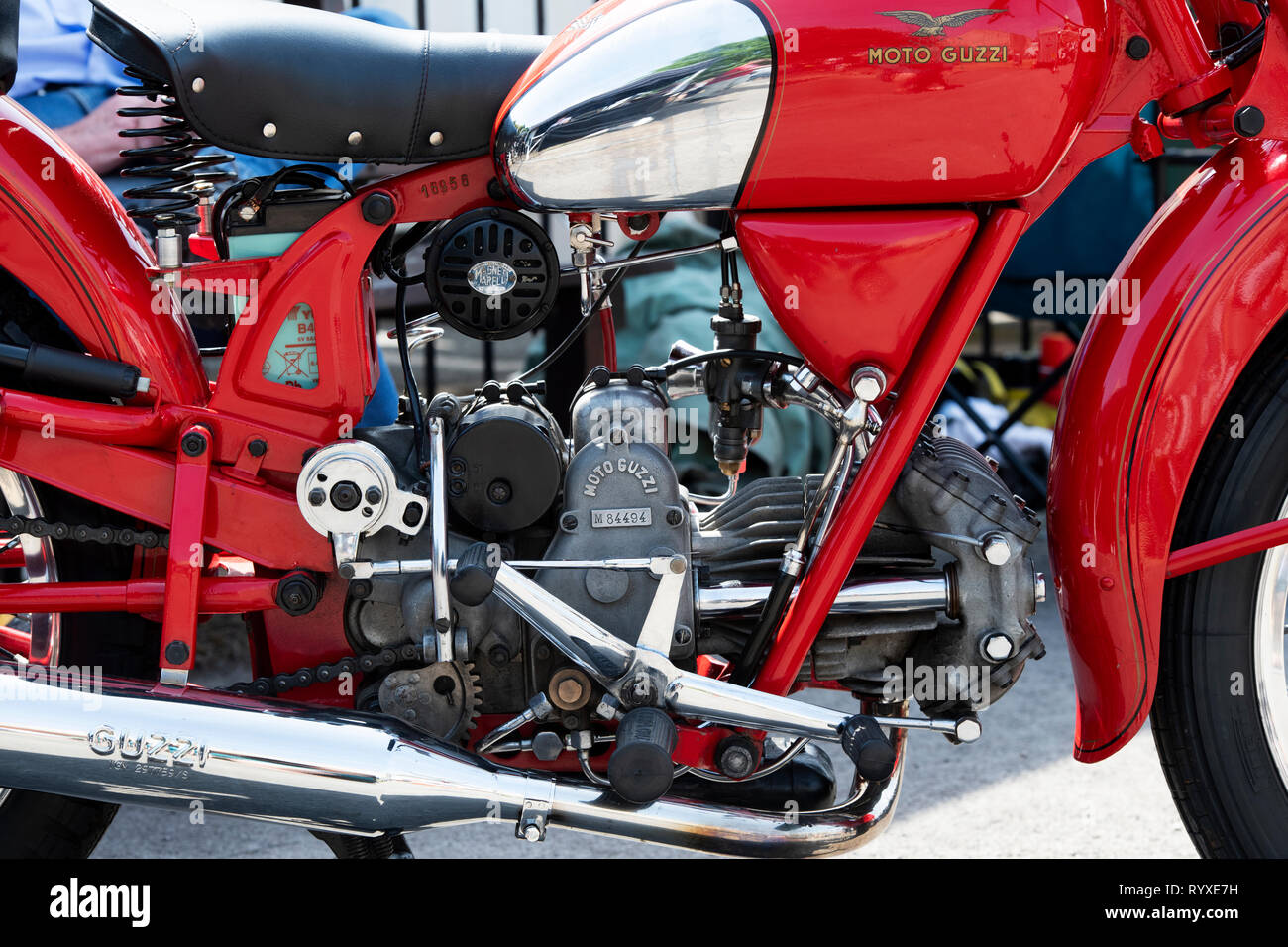 1950 Moto Guzzi Falcone. Vintage moto classique italien Banque D'Images