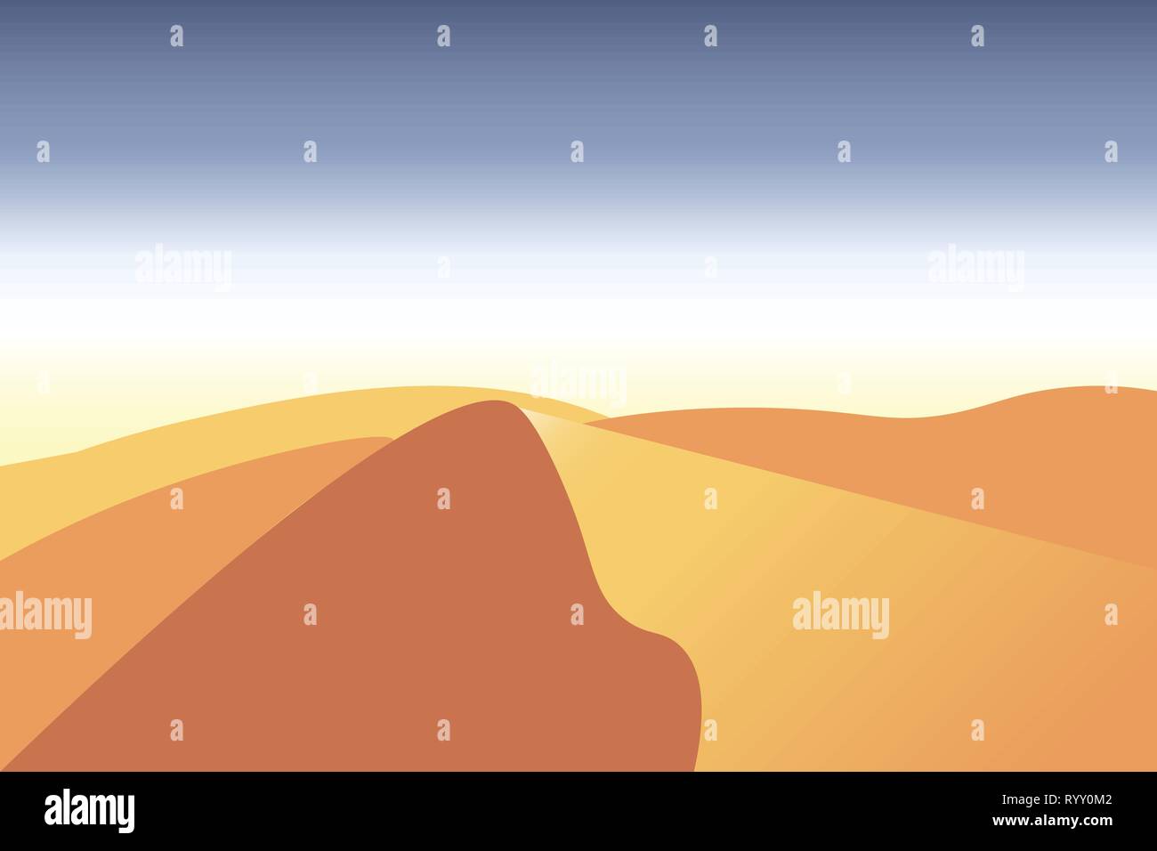 Paysage du désert (dunes de sable) Illustration de Vecteur