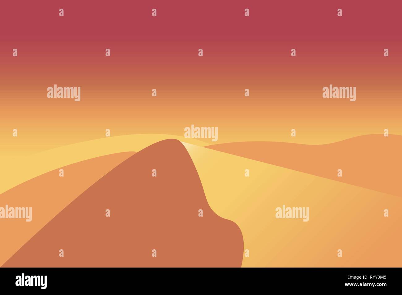 Paysage du désert (dunes de sable) Illustration de Vecteur