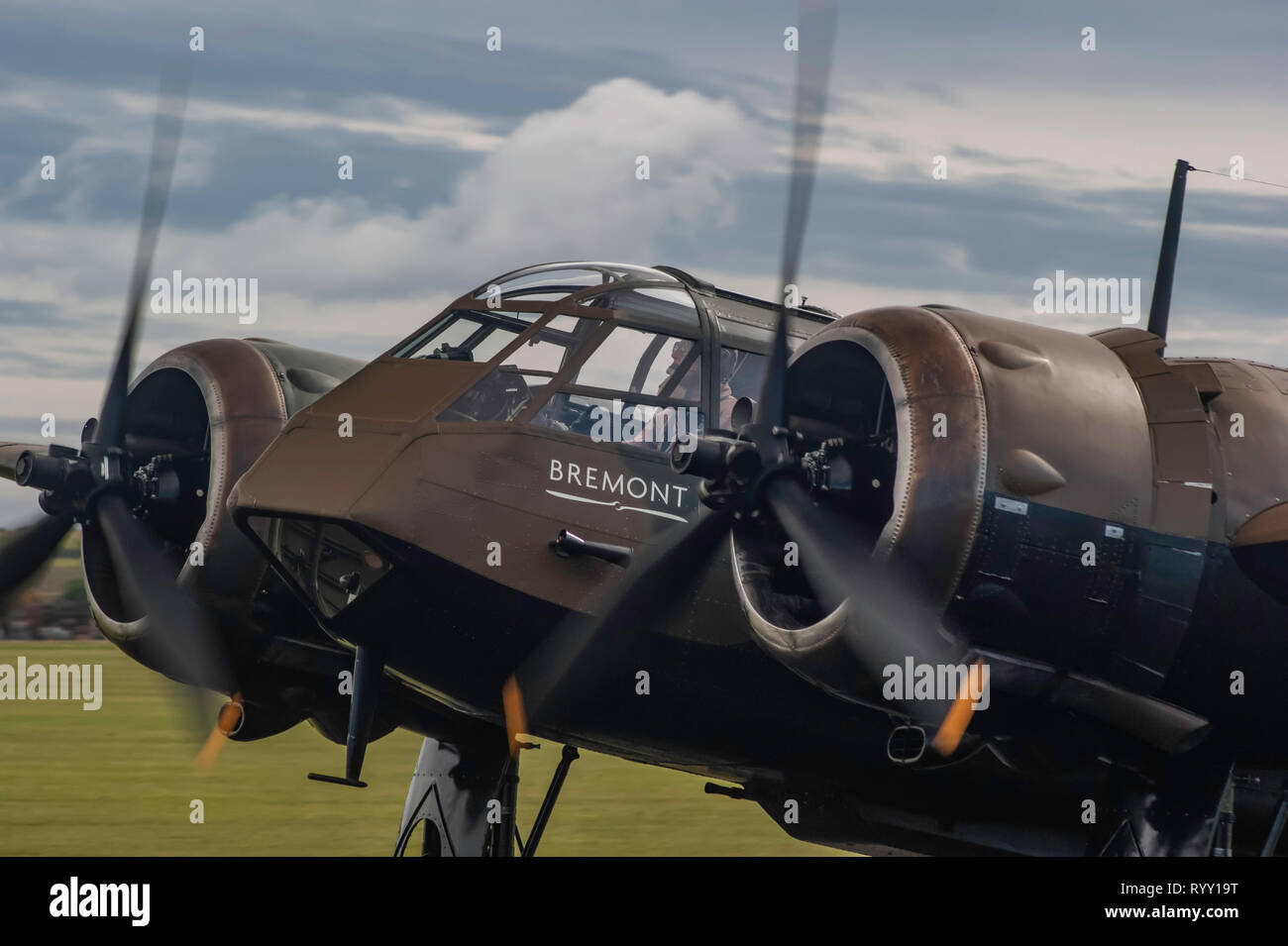 Un Bristol Blenheim prêt au décollage à l'Imperial War Museum Duxford Banque D'Images
