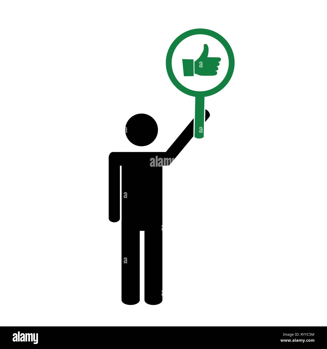 Personne avec thumb up sign vector illustration pictogramme EPS10 Illustration de Vecteur