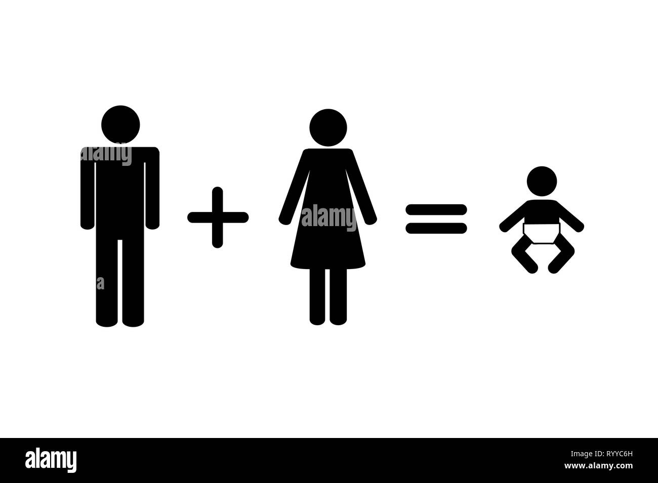Man plus femme famille avec bébé pictogramme vector illustration Illustration de Vecteur