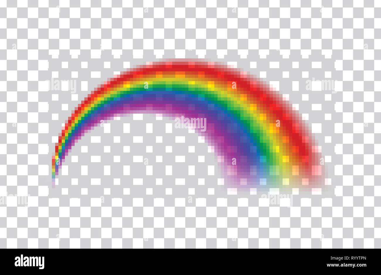Arc-en-ciel transparent. Vector illustration. Arc-en-ciel réaliste sur fond transparent. Illustration de Vecteur