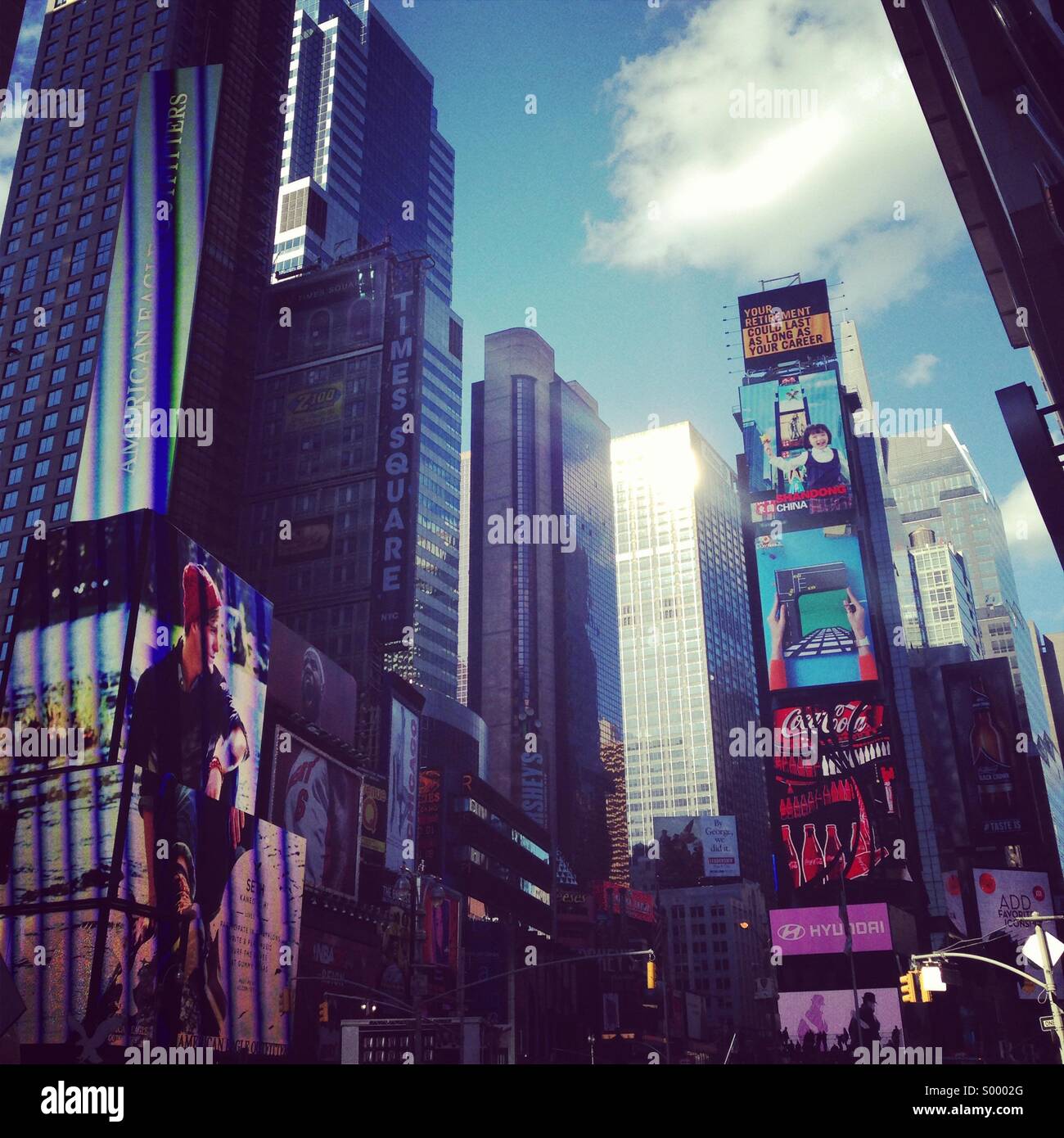 Times Square, New York City, USA - Image de stock capturée avec un smartphone