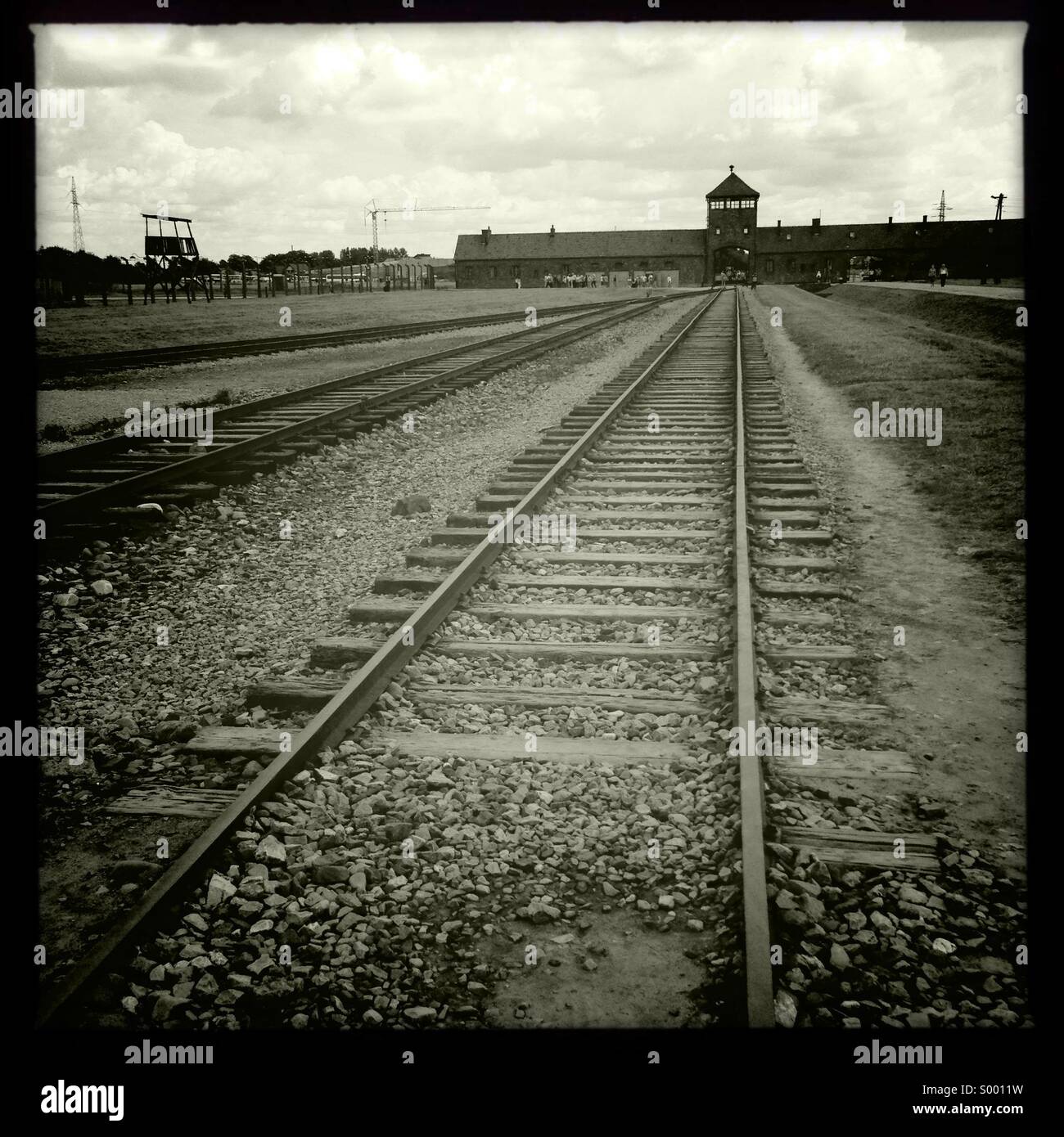 Camp de concentration, la Pologne. Auschwitz. Banque D'Images