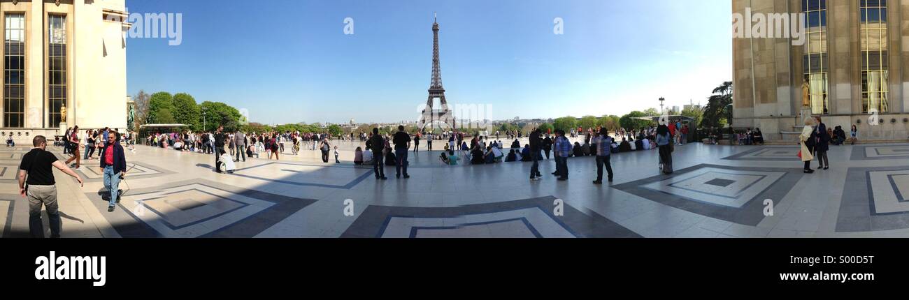 Voir l'Est, vers la Tour Eiffel Banque D'Images