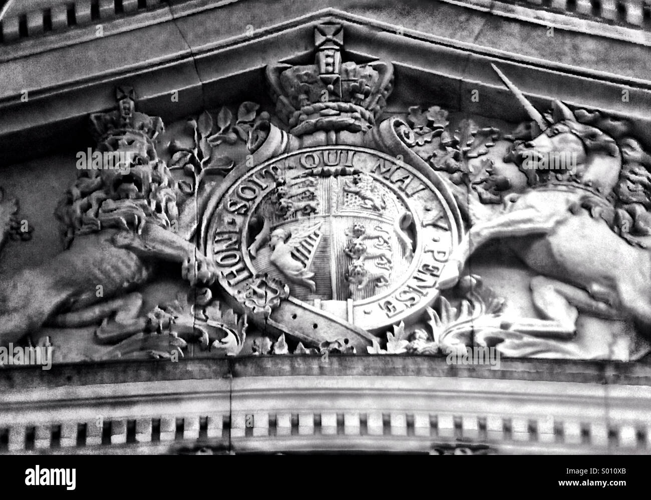 British Royal armoiries sur Somerset House, Londres Banque D'Images