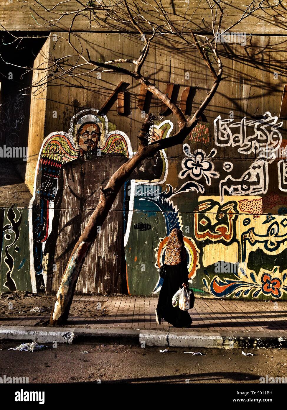 Scène de rue Caire murale Banque D'Images