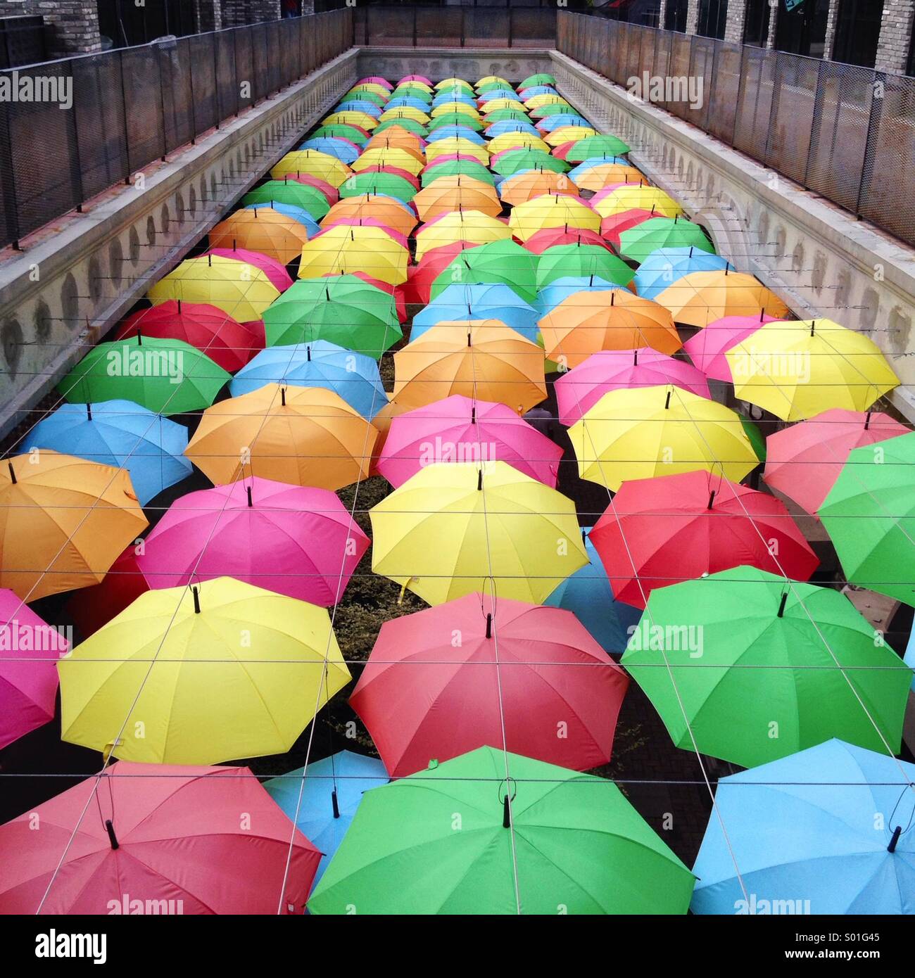 Décoration de parapluies Banque D'Images