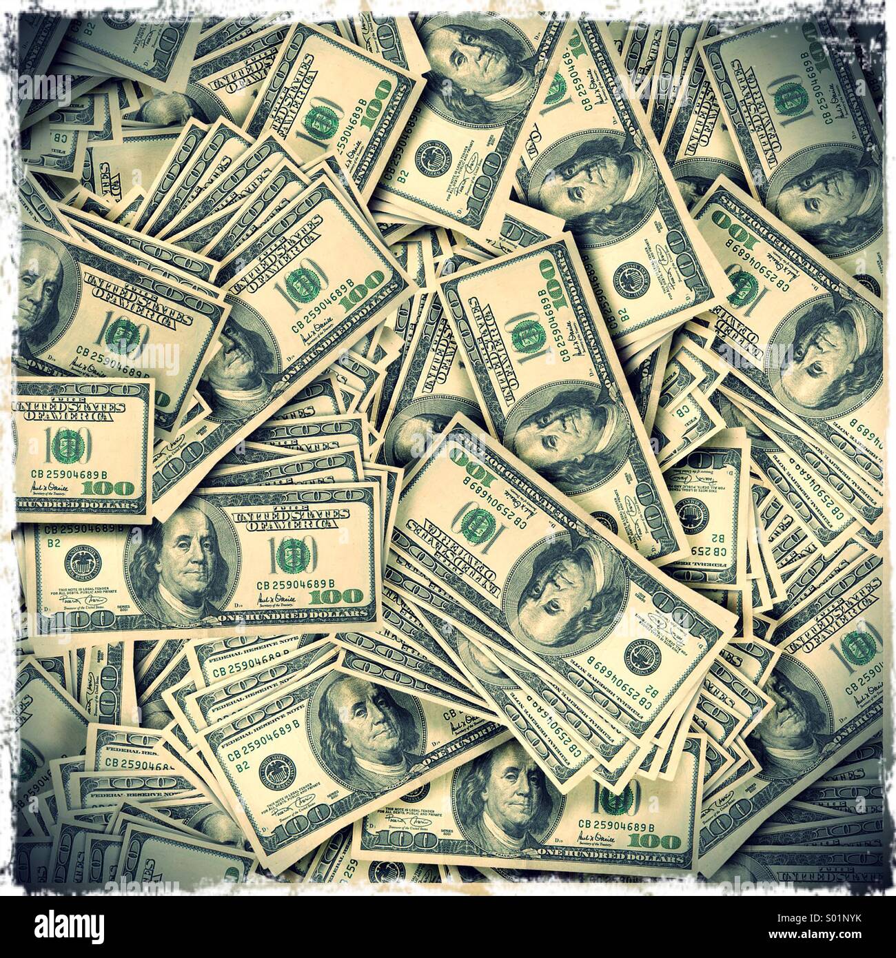 Pile de billets de dollars usd- argent Banque D'Images