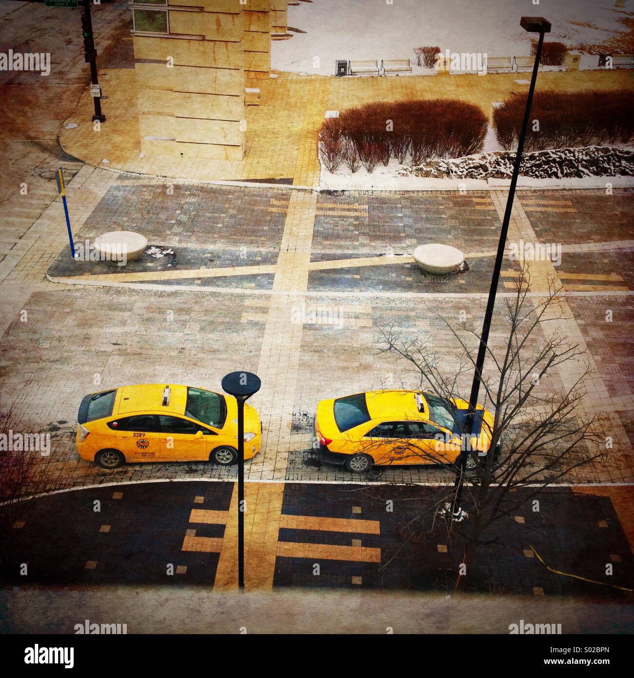 Deux taxis Chicago Banque D'Images