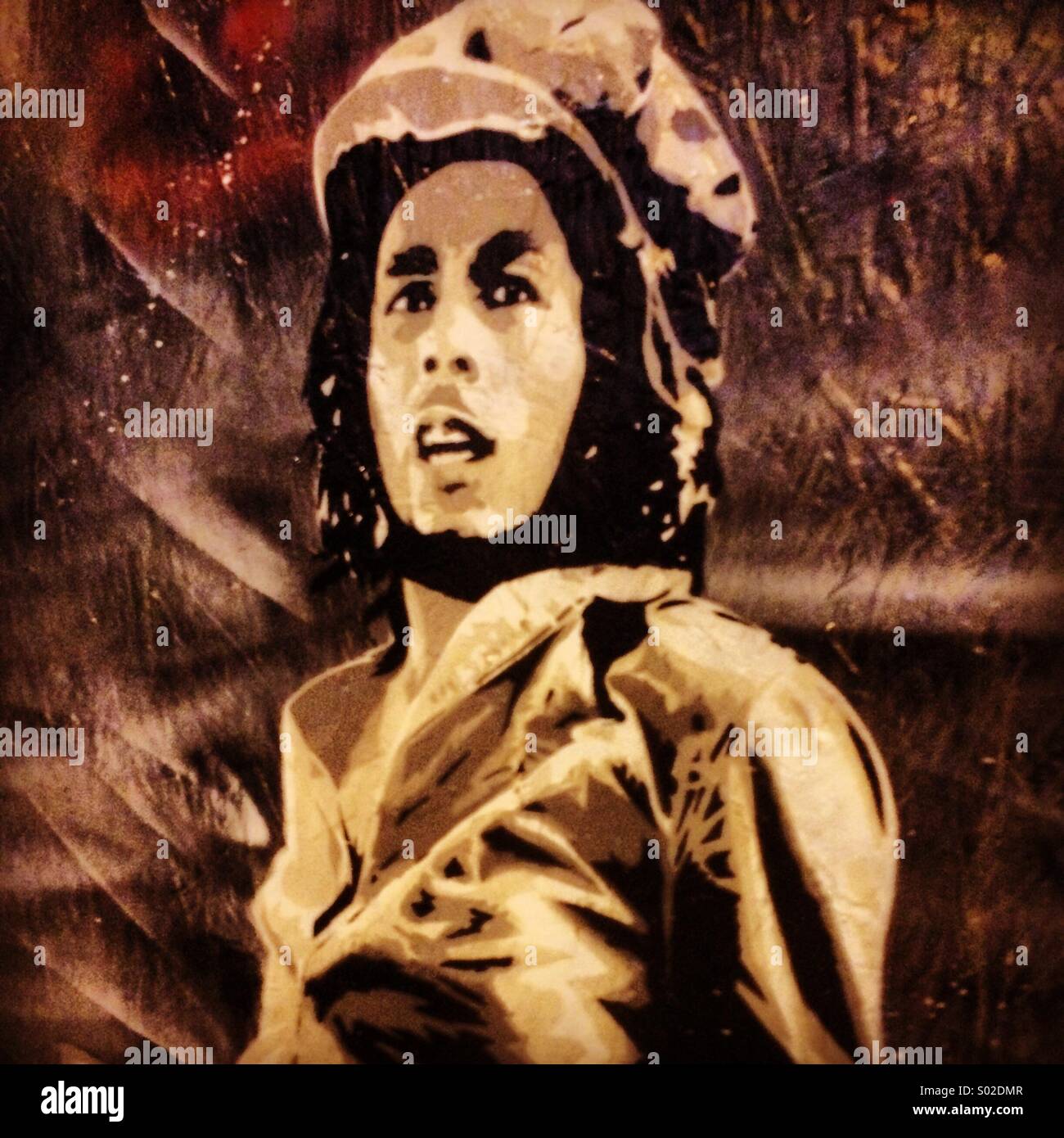 Bob Marley, Shoreditch Street Art Banque D'Images