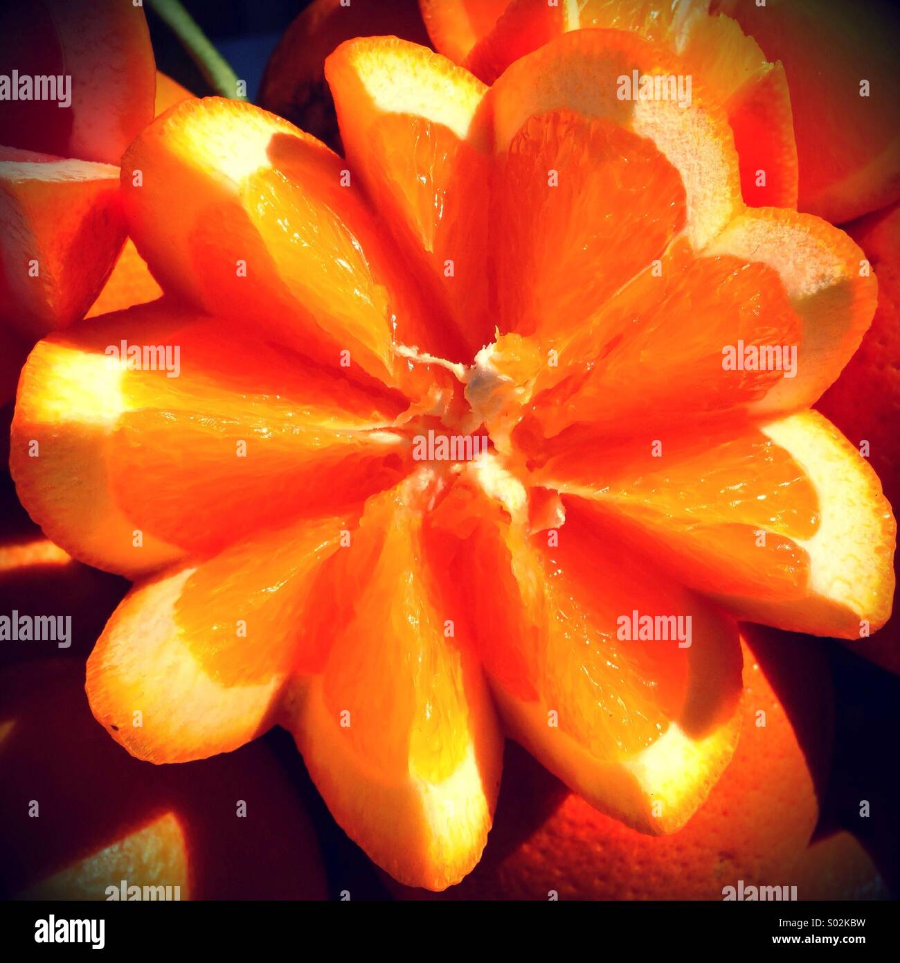Orange en tranches Banque D'Images