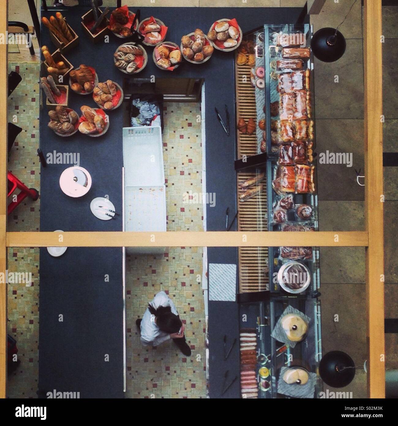 Bird eye view cafe shop - perspective différente - ABC mall Banque D'Images