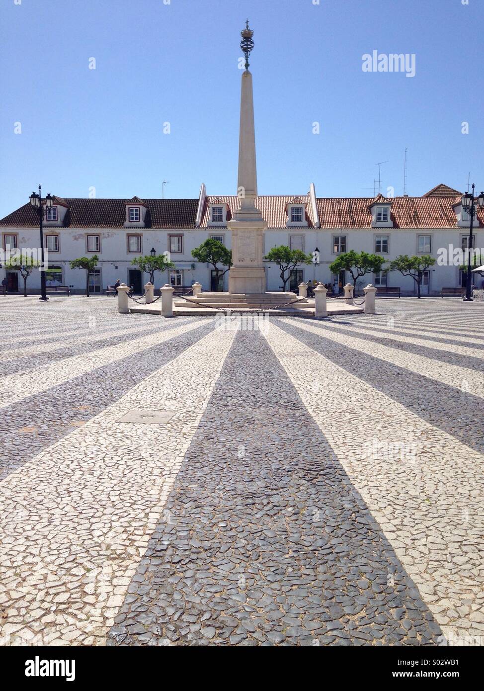 Monument à Vila Real de Santo Antonio Portugal. Banque D'Images