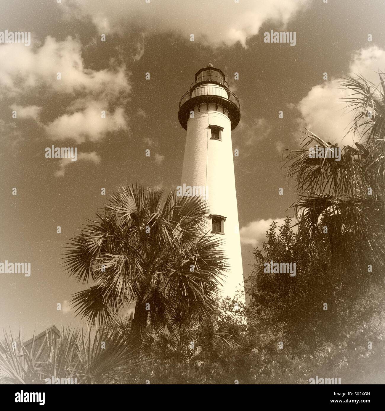 St Simon's Island Lighthouse, St Simon's Island, Géorgie Banque D'Images