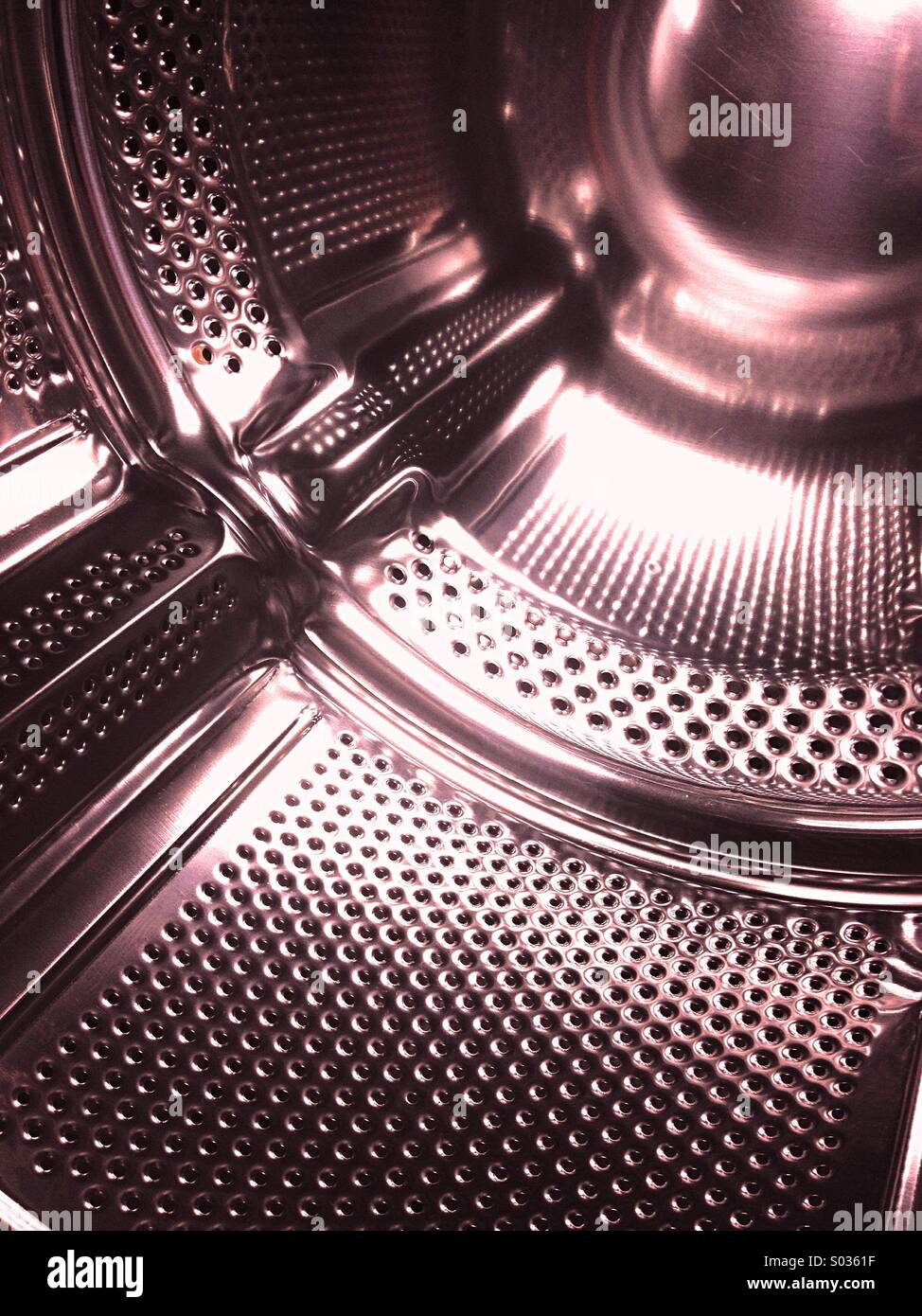 Détails de tambour de l'acier de la machine à laver. Banque D'Images