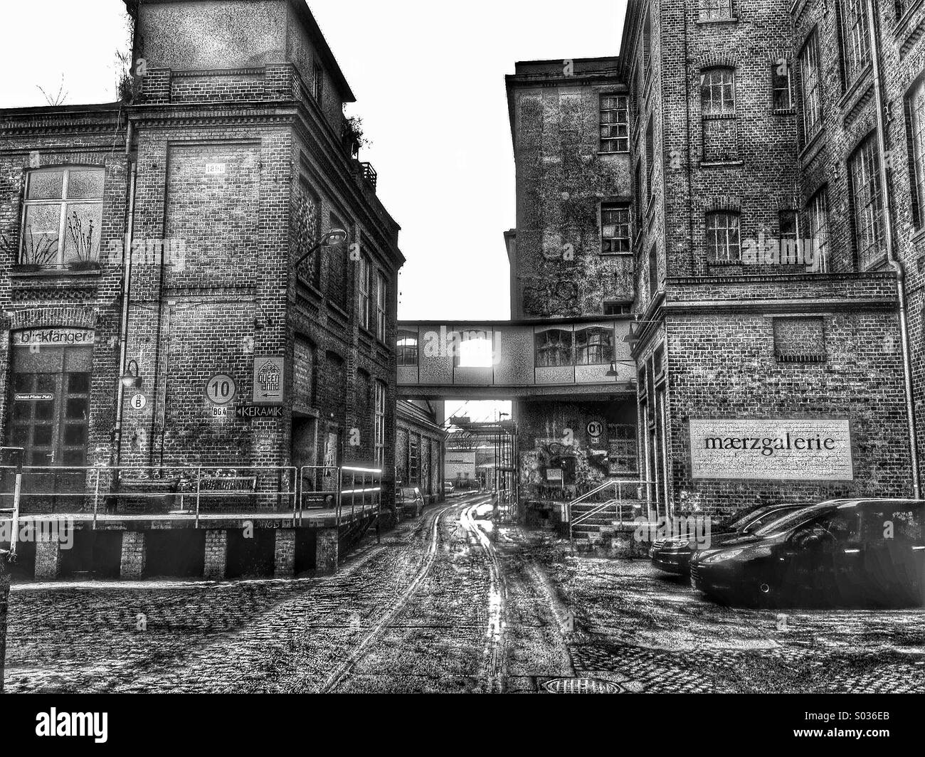 Galeries de Leipzig dans le vieux quartier industriel Banque D'Images