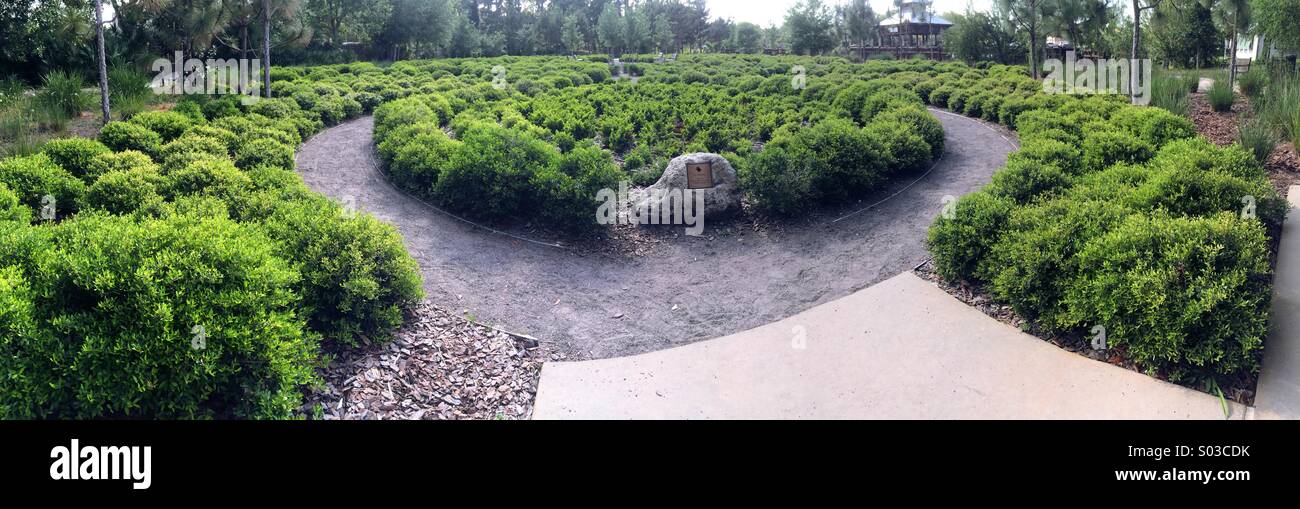 Une vue panoramique de la tortue labyrinthe de l'île Bird Park, Ponte Vedra Beach, Floride, USA Banque D'Images